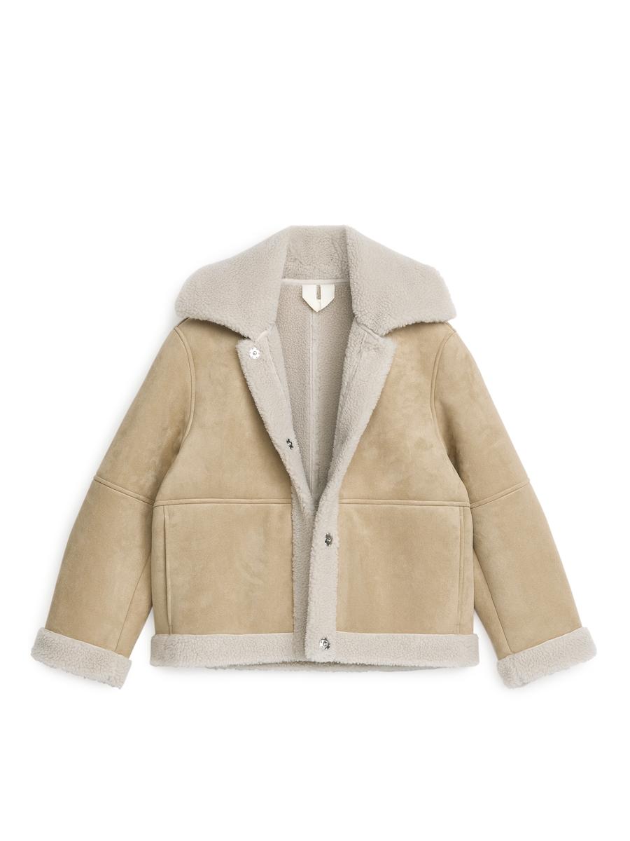 Moleskin-Jacke mit Kunstfellfutter - Beige - Women - 1169100001