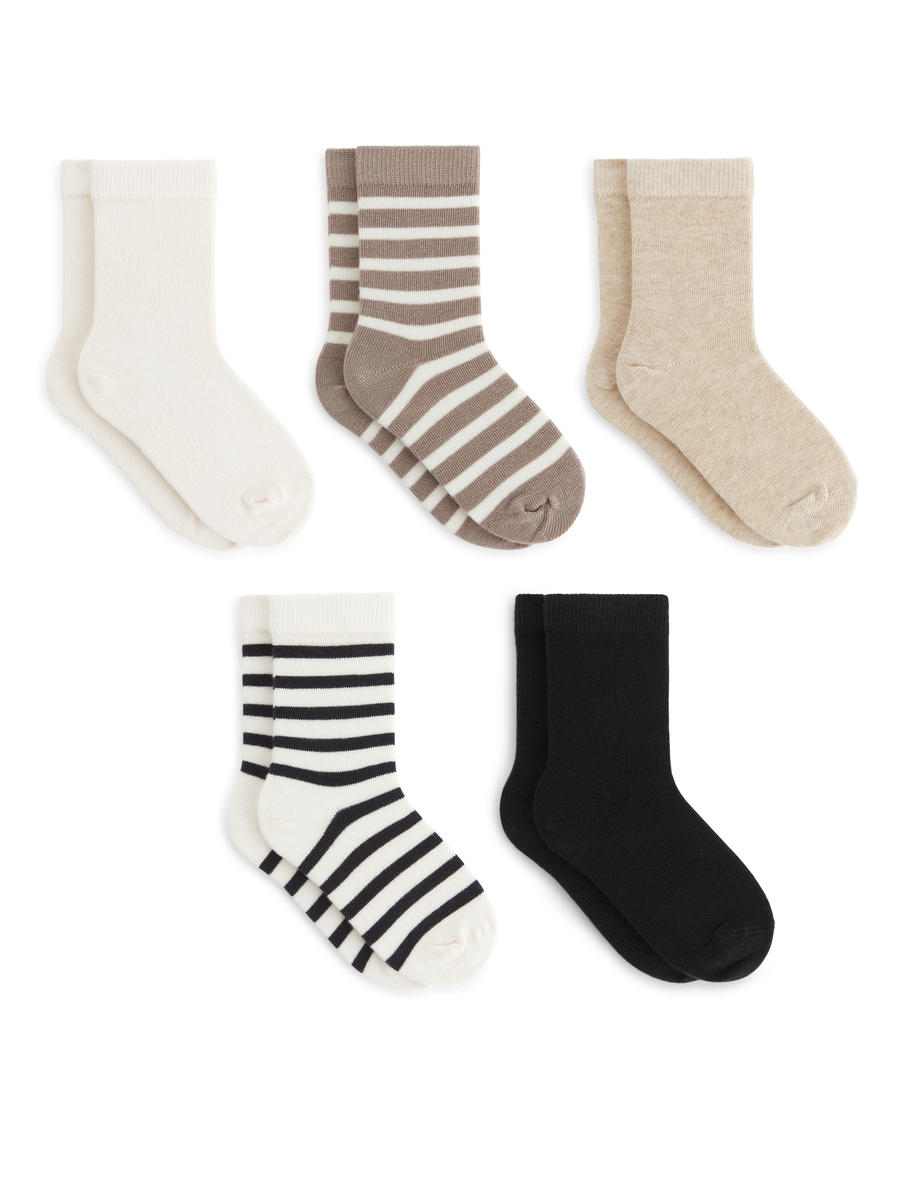 Cotton Socks Set of 5-#97897C-12626