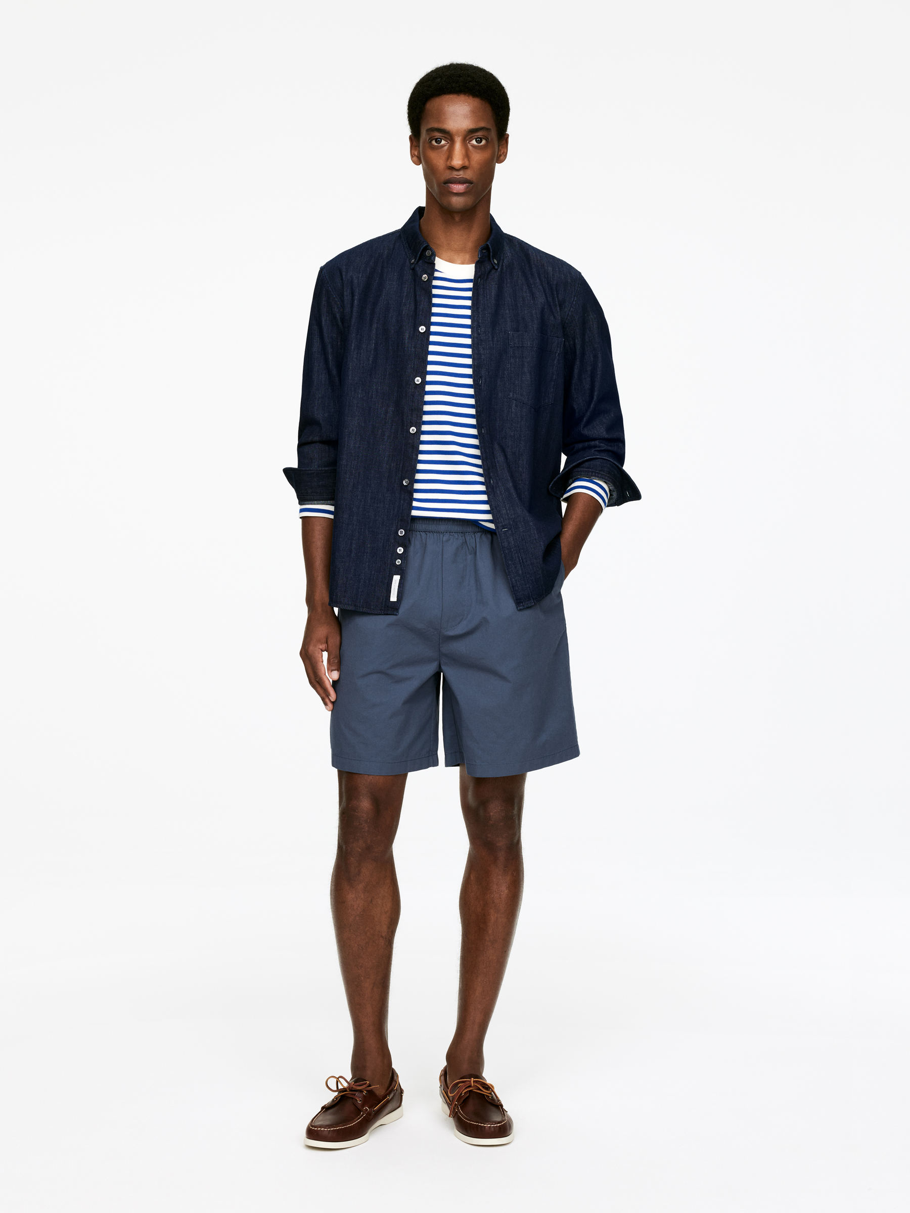 Cotton Shorts-#4C5164-15467