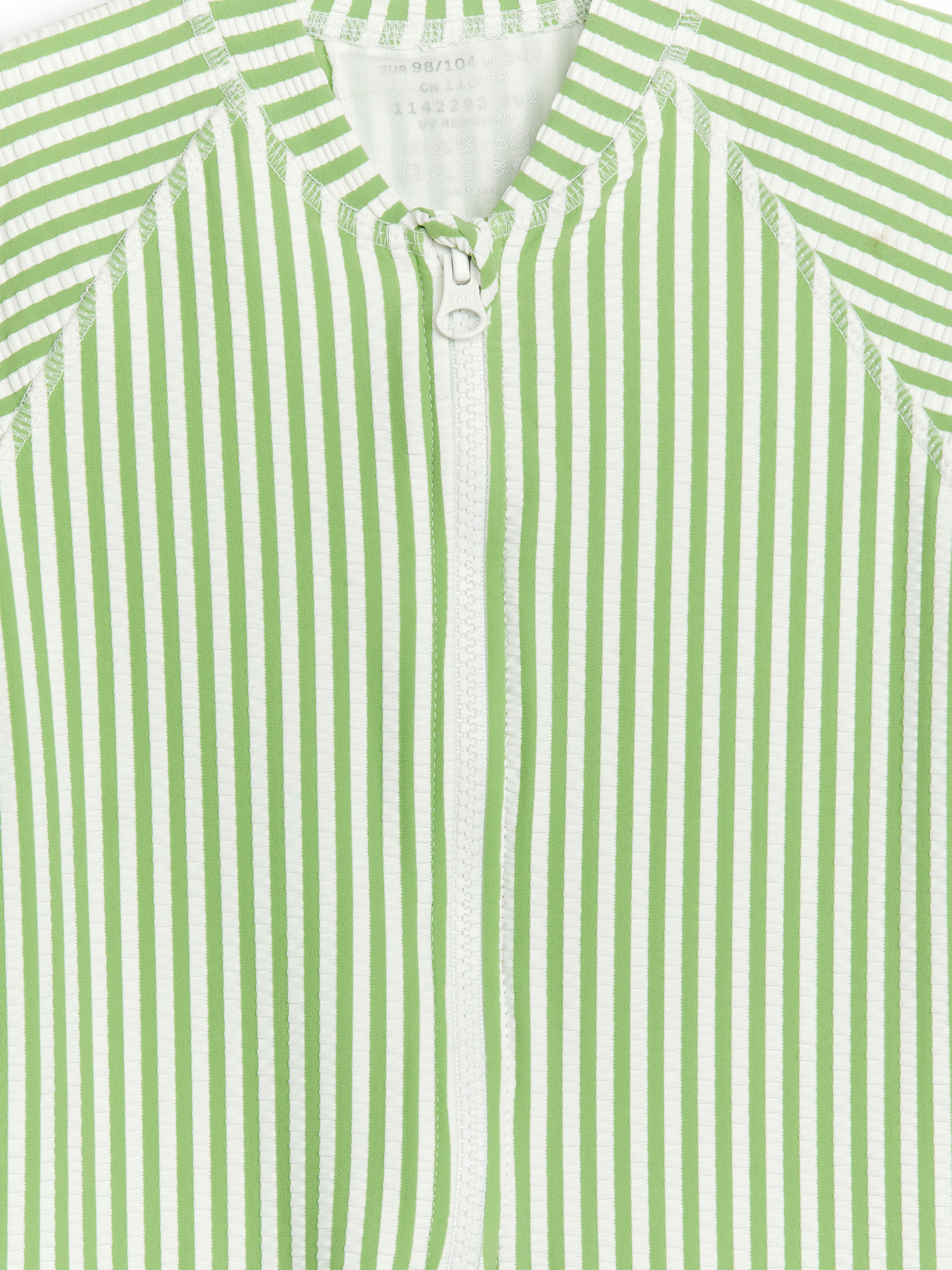 Langärmliger Seersucker-Schwimmanzug mit UV-Schutz - Grün/Weiß - Regular Fit - Children - StillMedia/DescriptiveDetail - 2