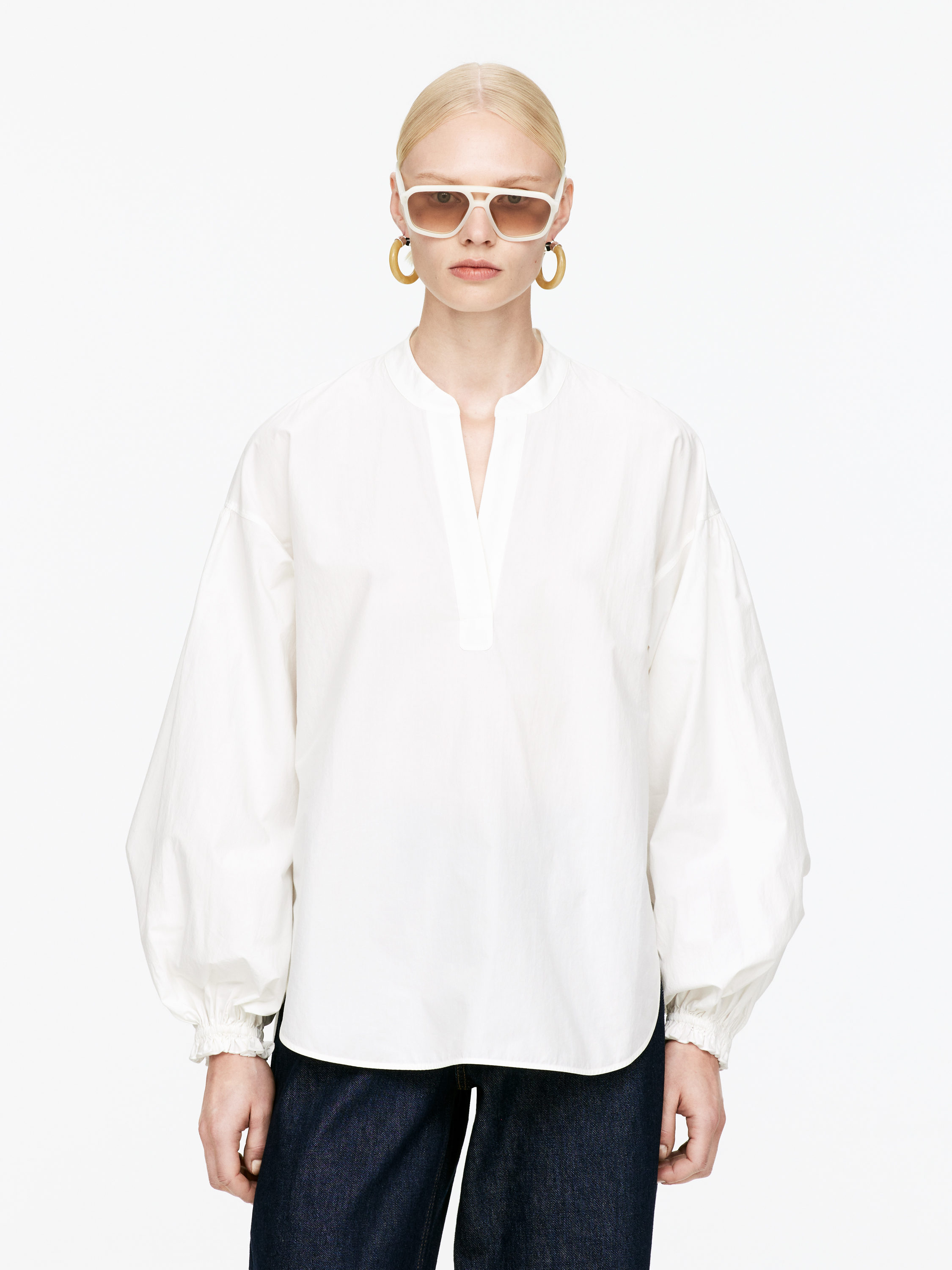 Volume-Sleeve Blouse – White – Women – ARKET WW