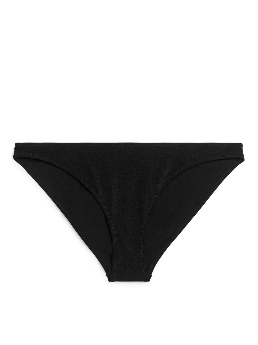 Glänzende Bikinihose mit niedrigem Bund - Schwarz - Women - 1167604001