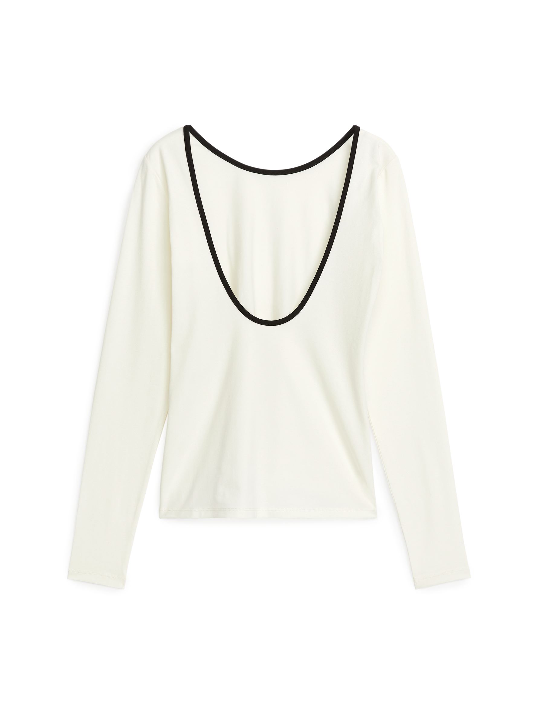 Oberteil mit tiefem Rückenausschnitt - Cremeweiß/Schwarz - Slim Fit - Damen - StillMedia/DescriptiveStillLife - 2