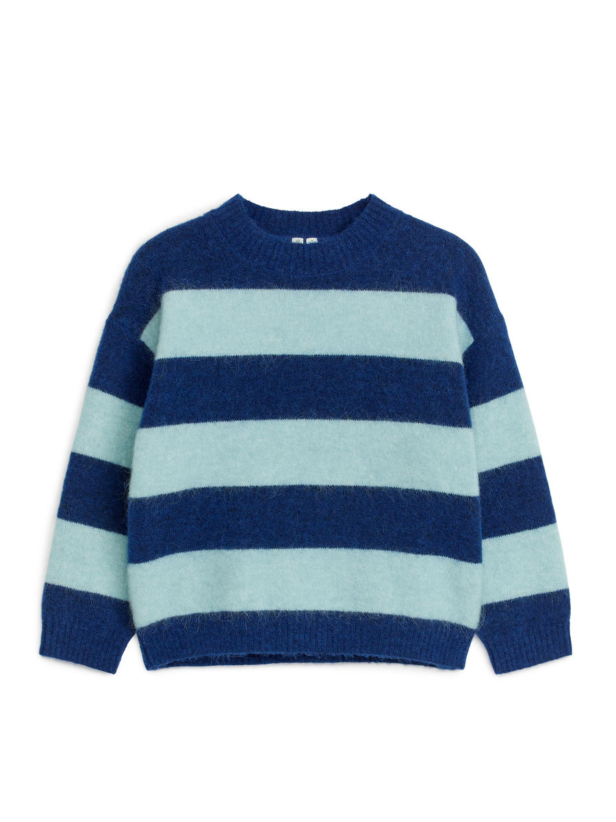 Striped Wool-Alpaca Blend Jumper-#333859-2768