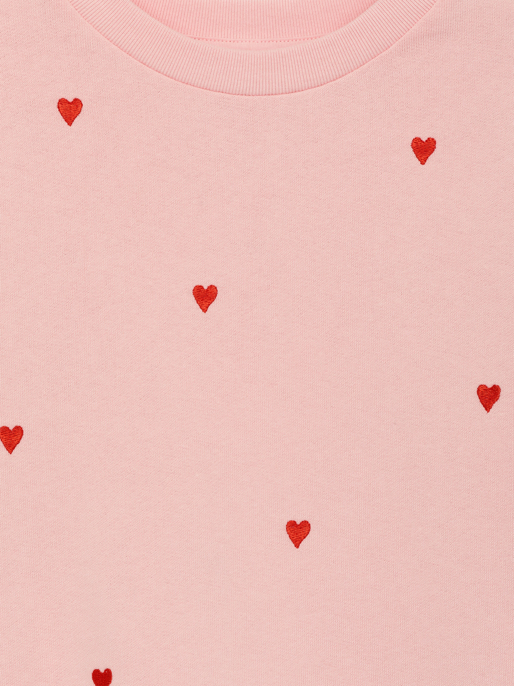 Embroidered Sweatshirt - Pink/Red Hearts - Relaxed fit - Children - StillMedia/DescriptiveDetail - 3