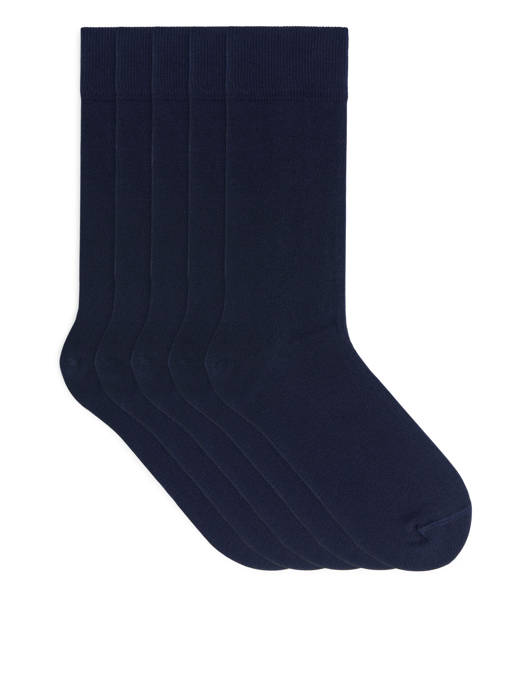 Supima Cotton Plain Socks 5 Pairs - Dark Blue - Men - StillMedia/DescriptiveStillLife - 1
