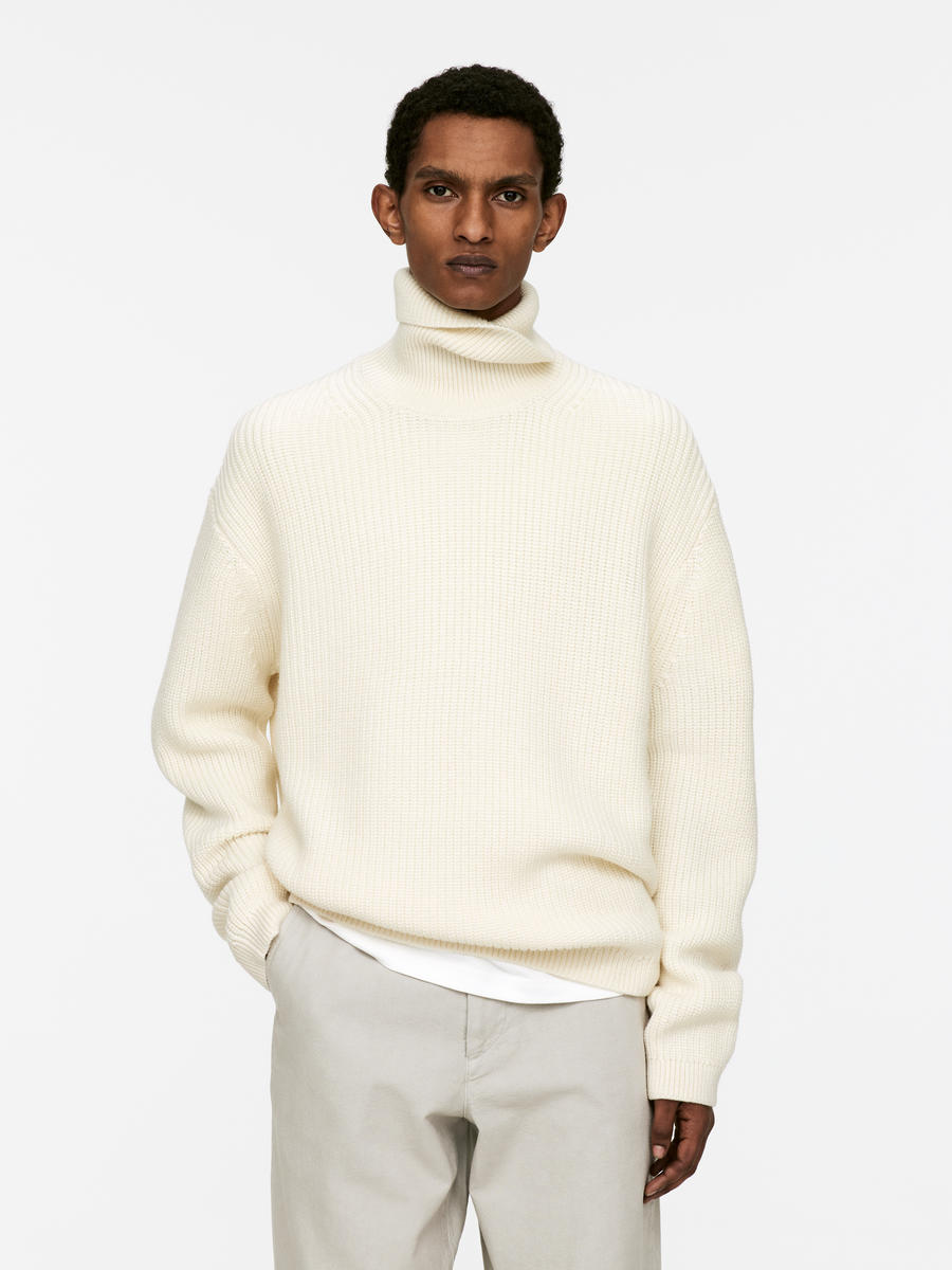 Heavy Wool Roll-Neck Jumper - Off White - Regular fit - Men - 1119186005