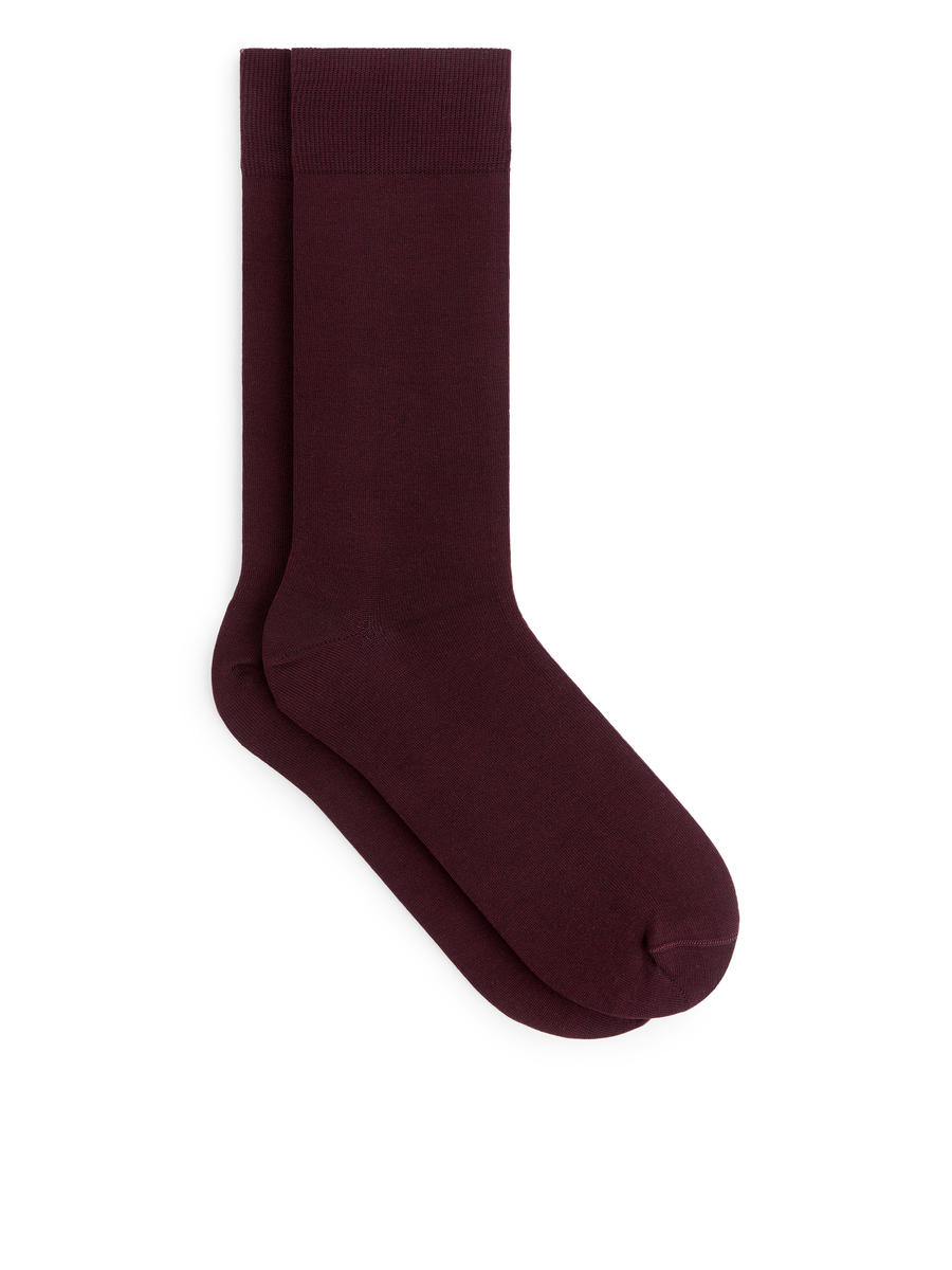 Merzerisierte Baumwollsocken-#45282F-12898