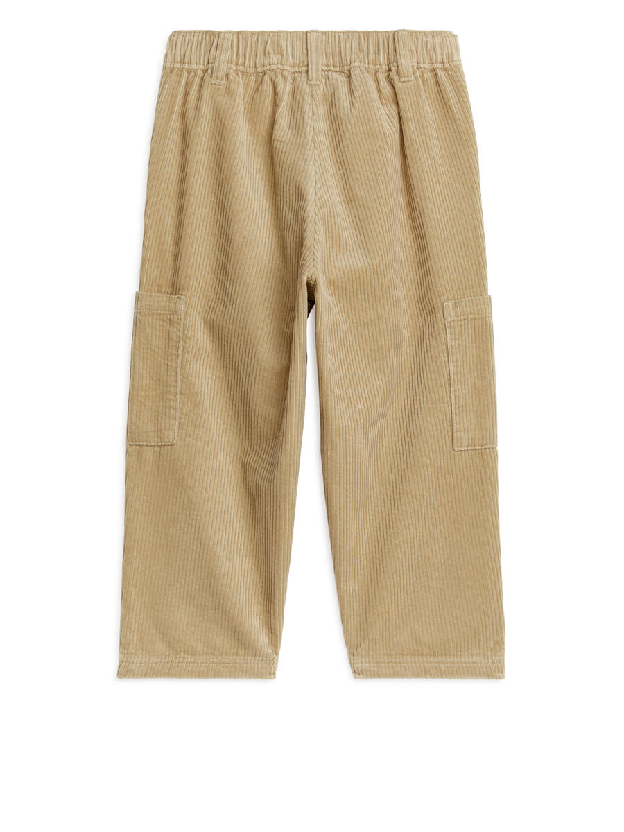 Corduroy Trousers-Beige-6015