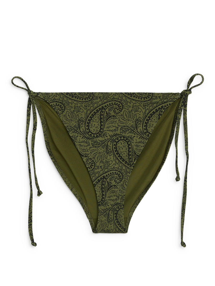 Tie Tanga Bikini Bottom - Green/Paisley - Women - 1223633002