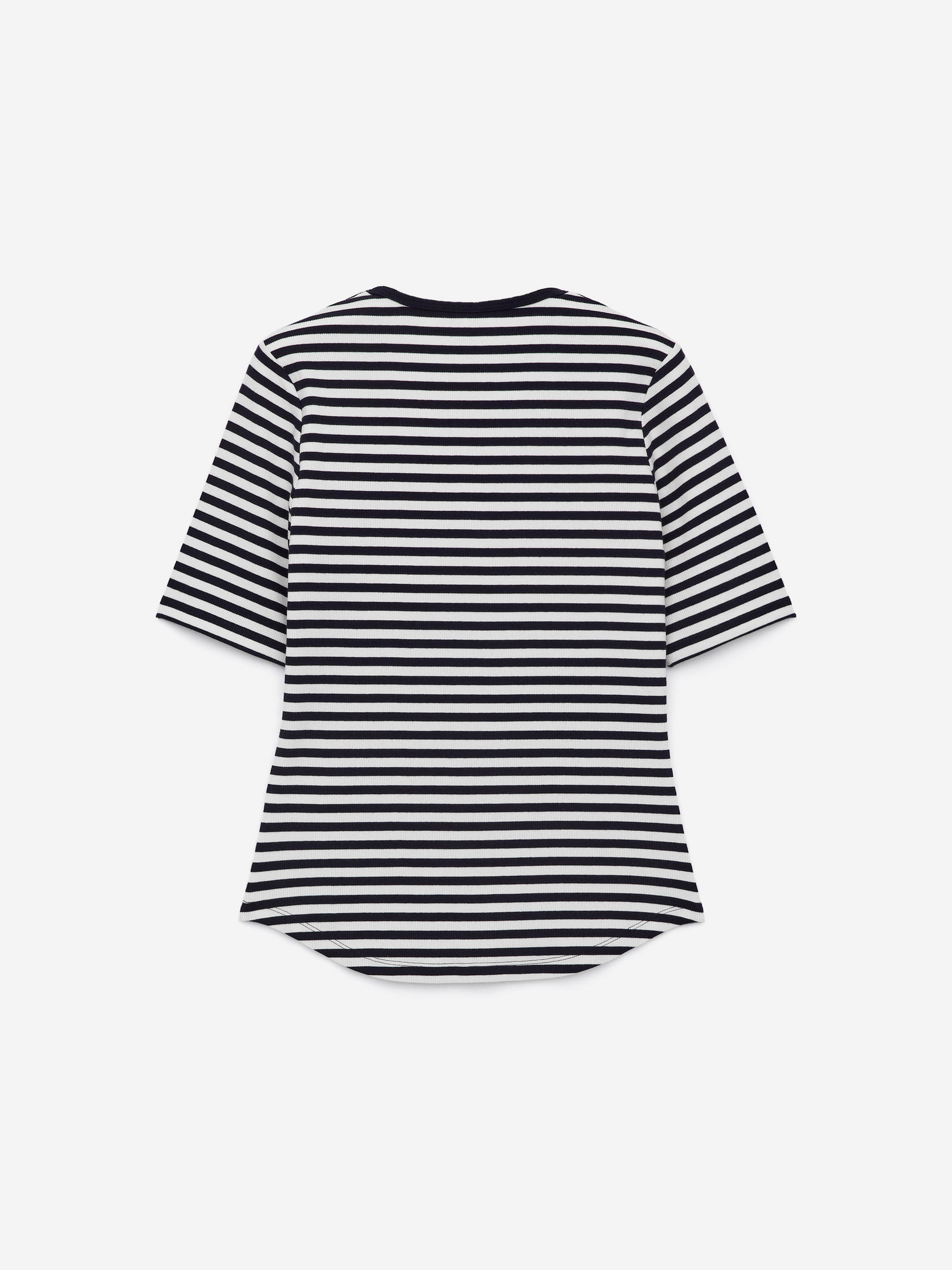 T-shirt côtelé - Bleu foncé/Blanc - Slim fit - Femme - StillMedia/DescriptiveStillLife - 3