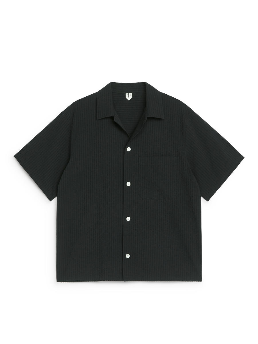 Relaxed Seersucker Shirt-#303033-8053