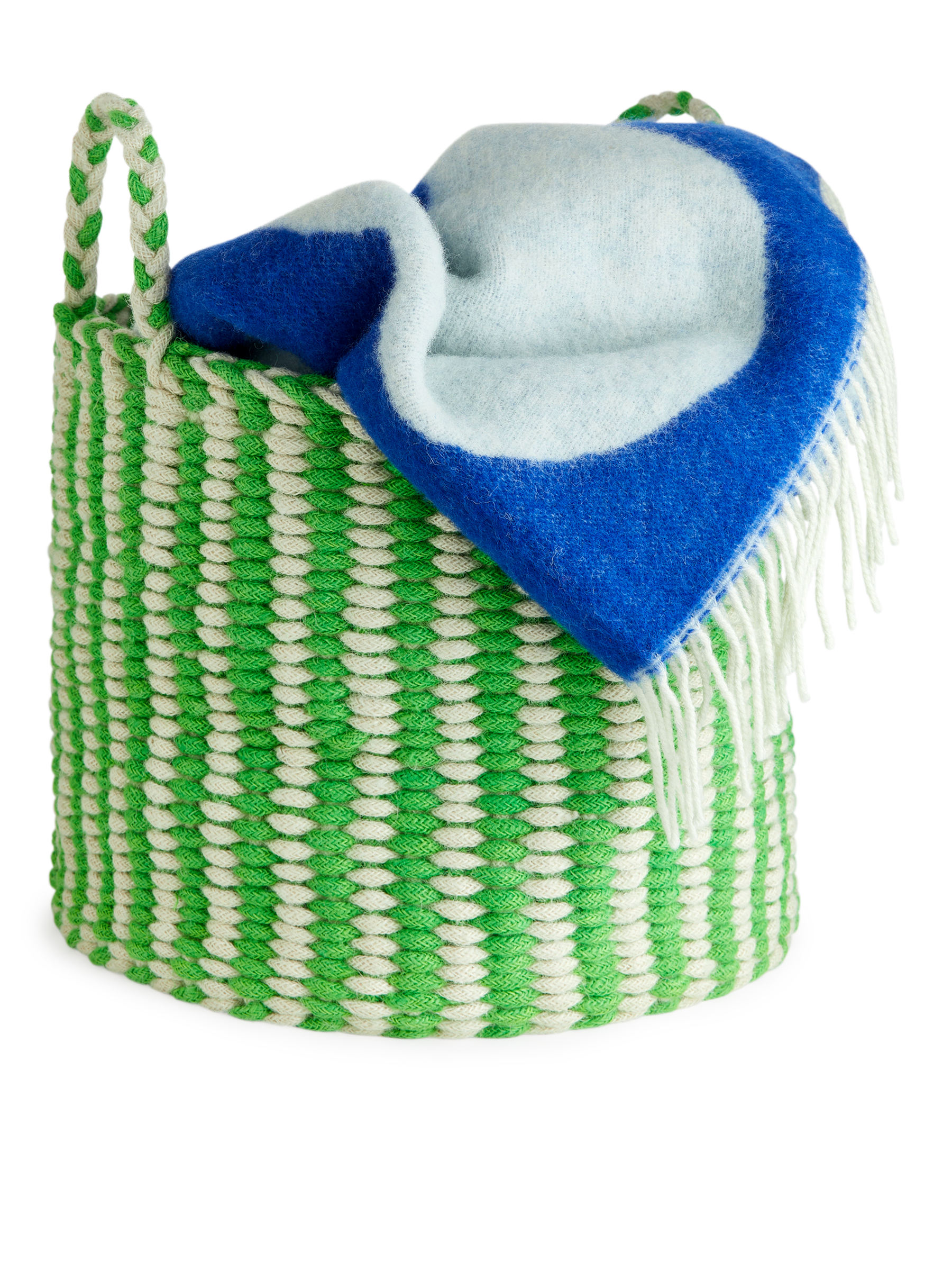 Aufbewahrungskorb, 41 cm - Grün/Cremeweiß - Haushaltswaren - StillMedia/DescriptiveStillLife - 2