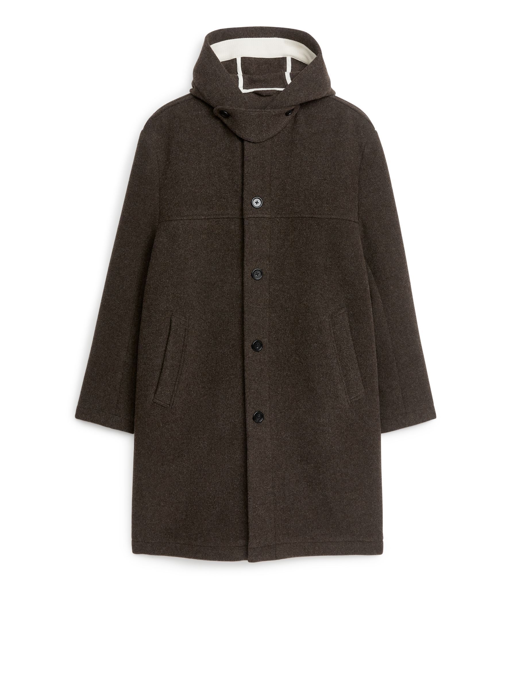 Hooded Duffle Coat - Brown Melange - Regular fit - Men - StillMedia/DescriptiveStillLife - 2