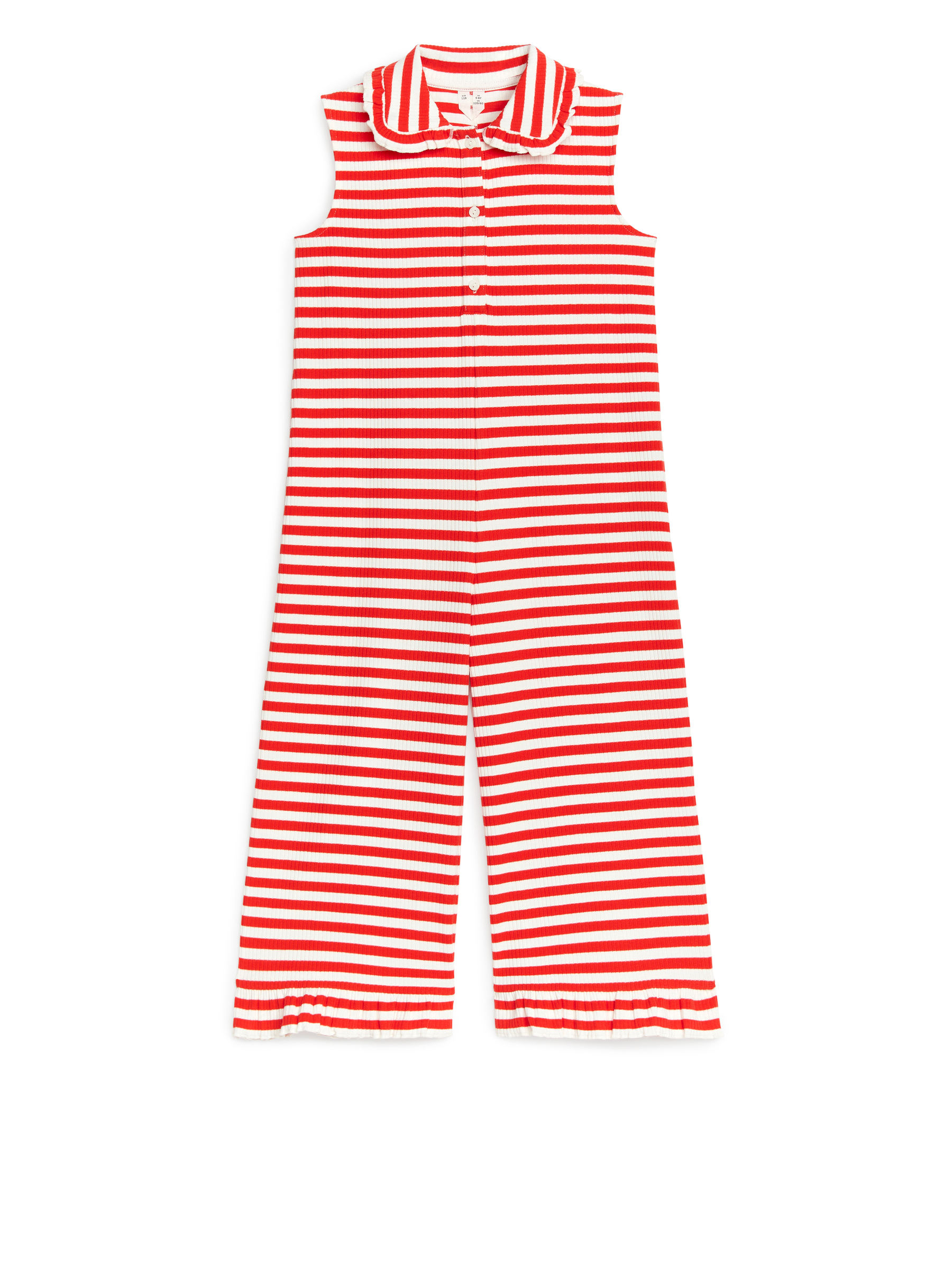 Jumpsuit mit gerüschtem Kragen - Weiß/Rot - Regular Fit - Kinder - StillMedia/DescriptiveStillLife - 1