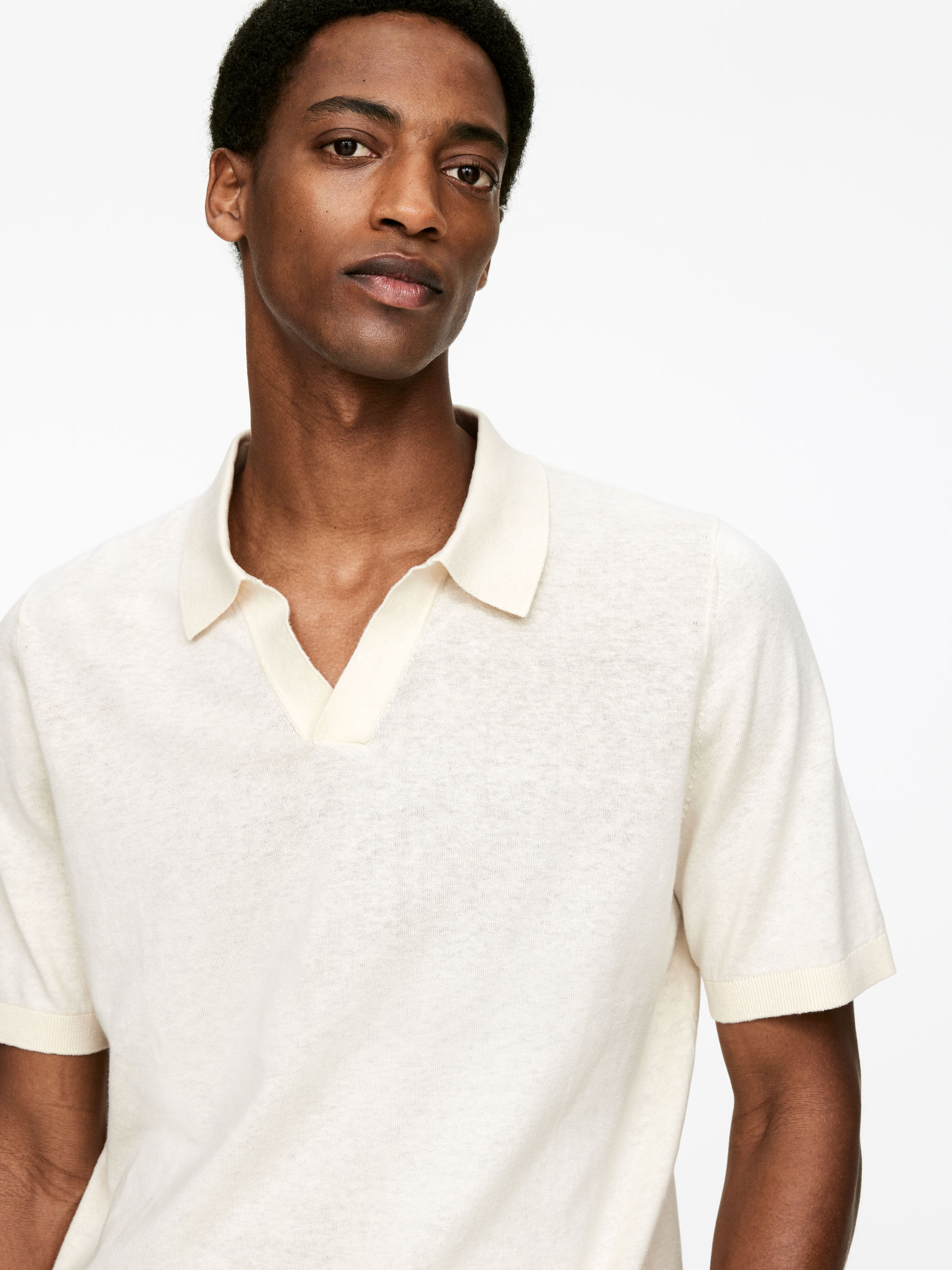 Polo en lin et coton - Blanc cassé - Homme - StillMedia/Lookbook - 27