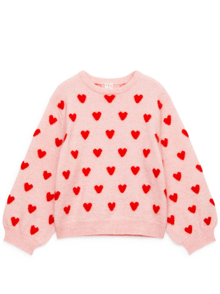 Intarsia Knit Jumper-#D1B3B3-12016