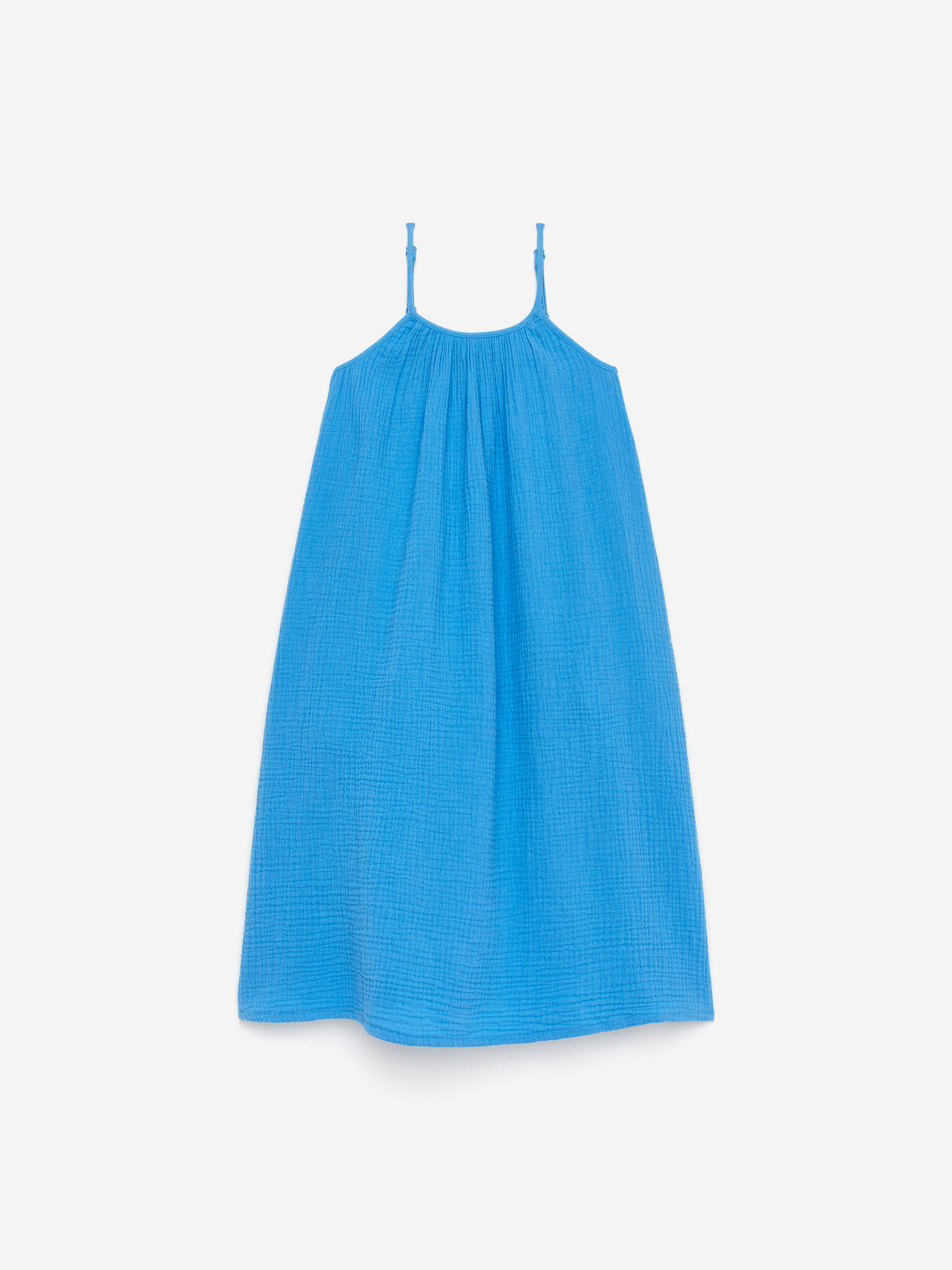 Muslin Strap Dress-#70A1D3-15605