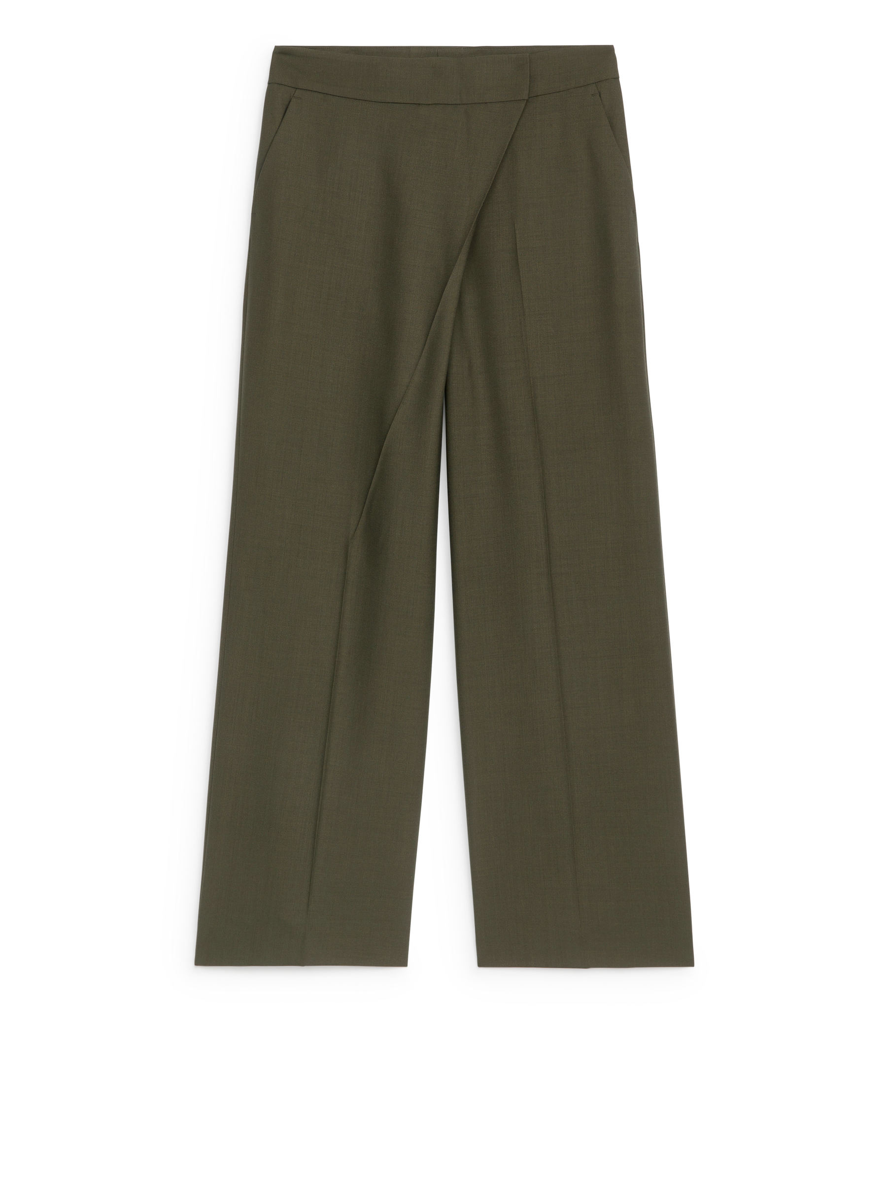 Relaxed Wrap Trousers – Khaki Green – Women – ARKET NL