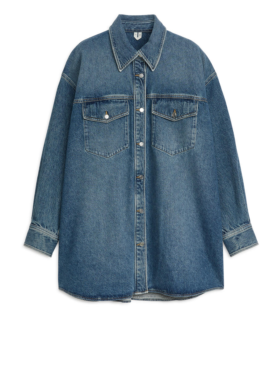 Oversized Denim Shirt-#586986-7207