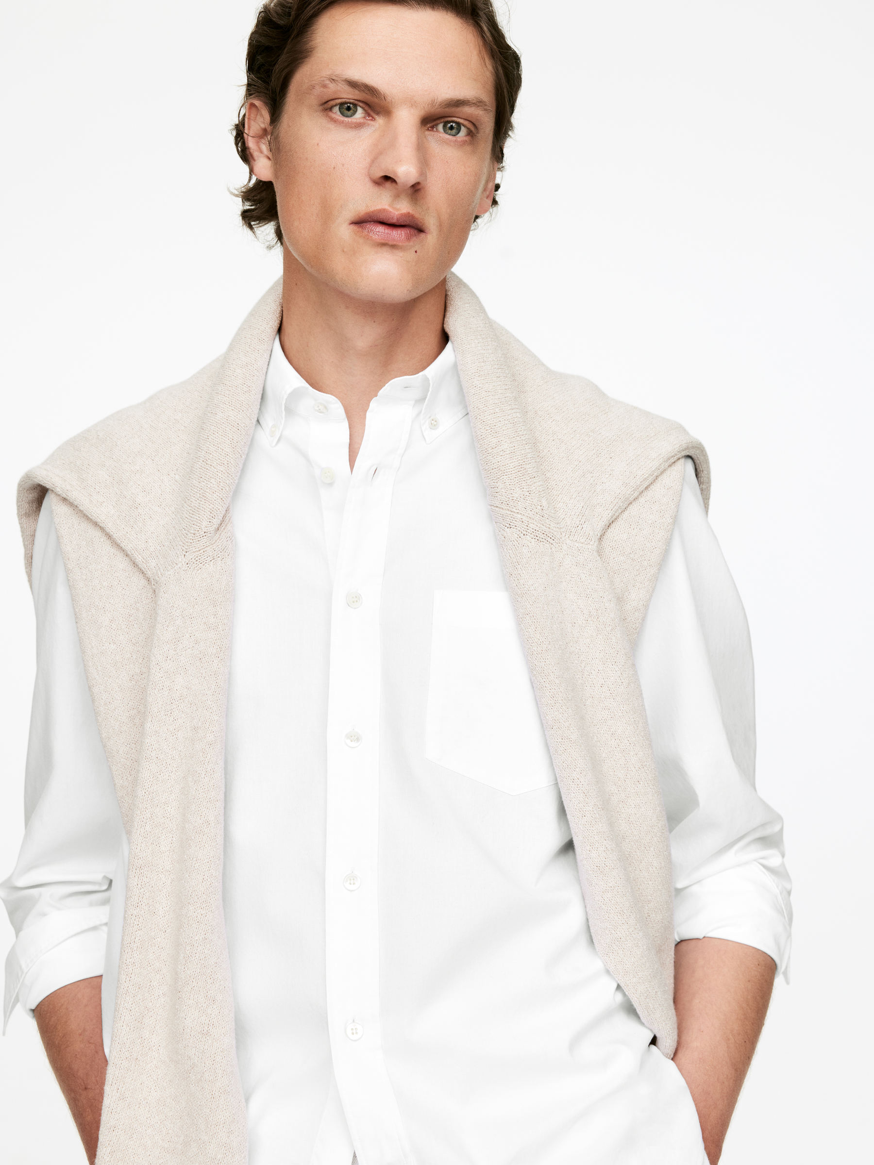 Button-Down Poplin Shirt - White - Regular fit - Men - StillMedia/Lookbook - 3