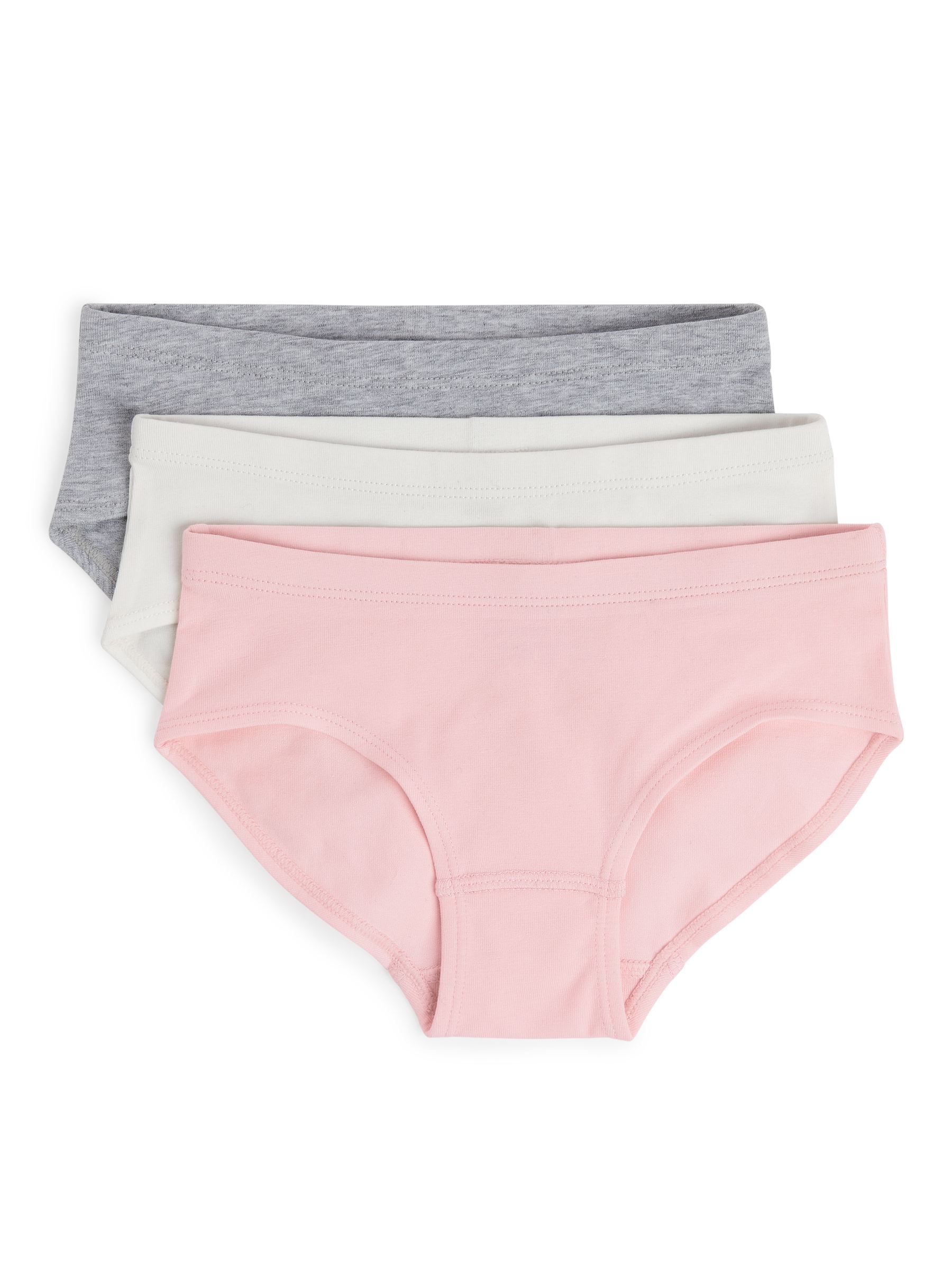 Juego de 3 braguitas de punto de algodón - Rosa/blanco/gris - Corte estándar - Children - StillMedia/DescriptiveStillLife - 4
