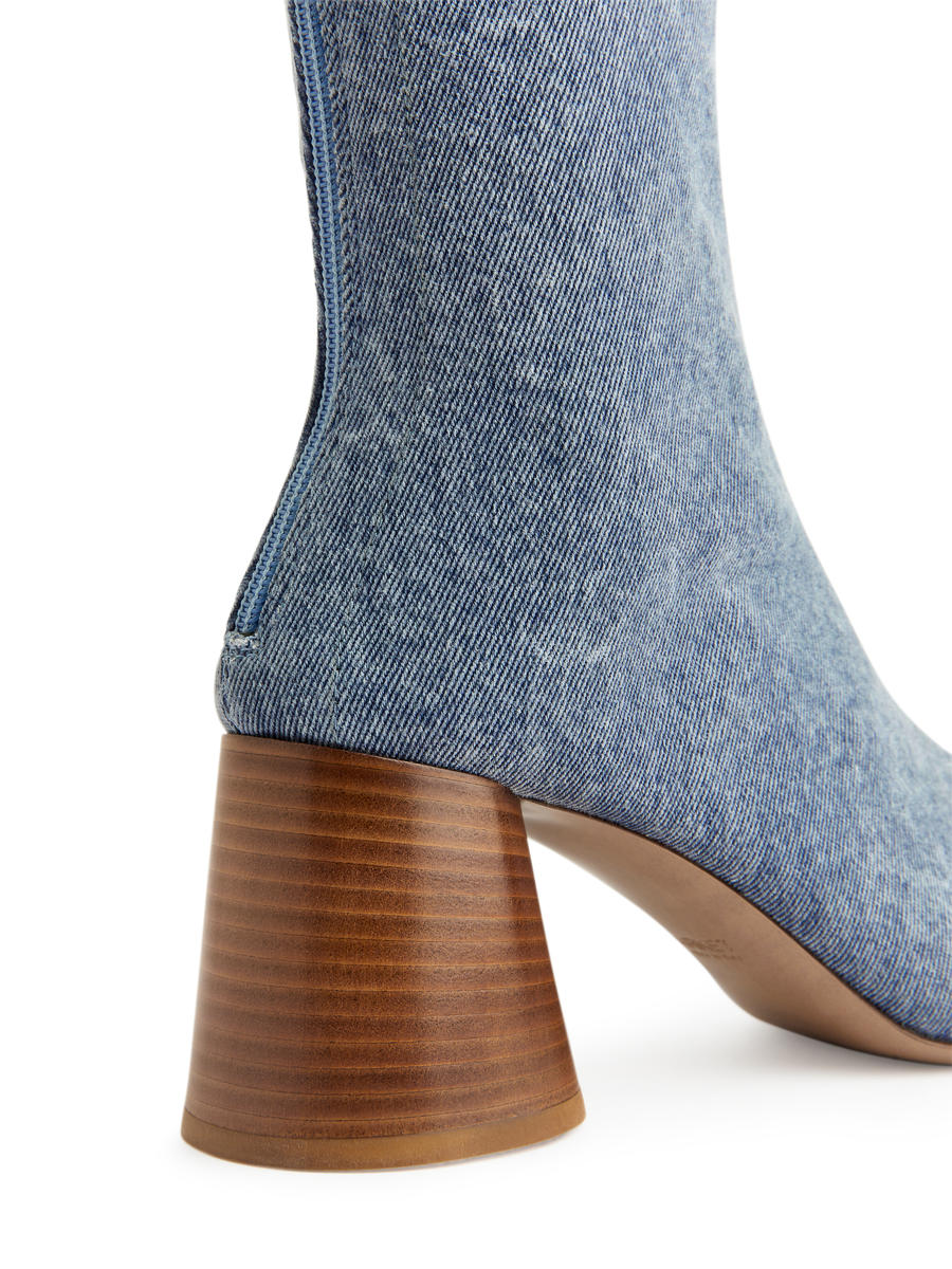 Sock Boots aus Denim - Blau - Women - 1186392001