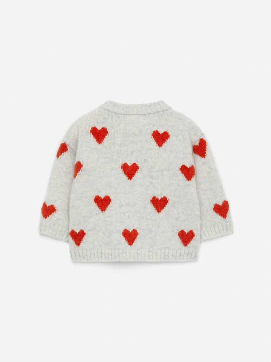 Intarsia Knitted Jumper-#C8C8C8-13579