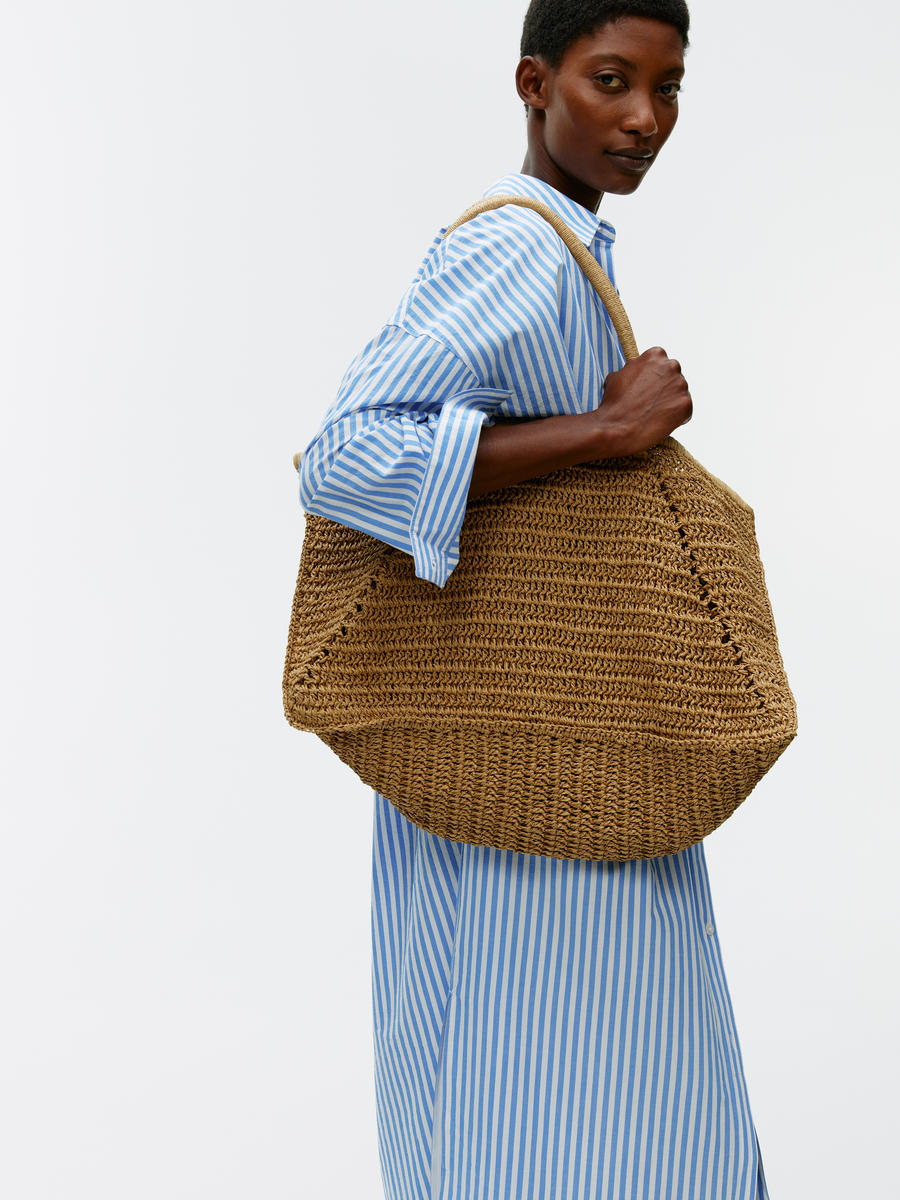 Straw Tote - Beige - Women - 1222319001