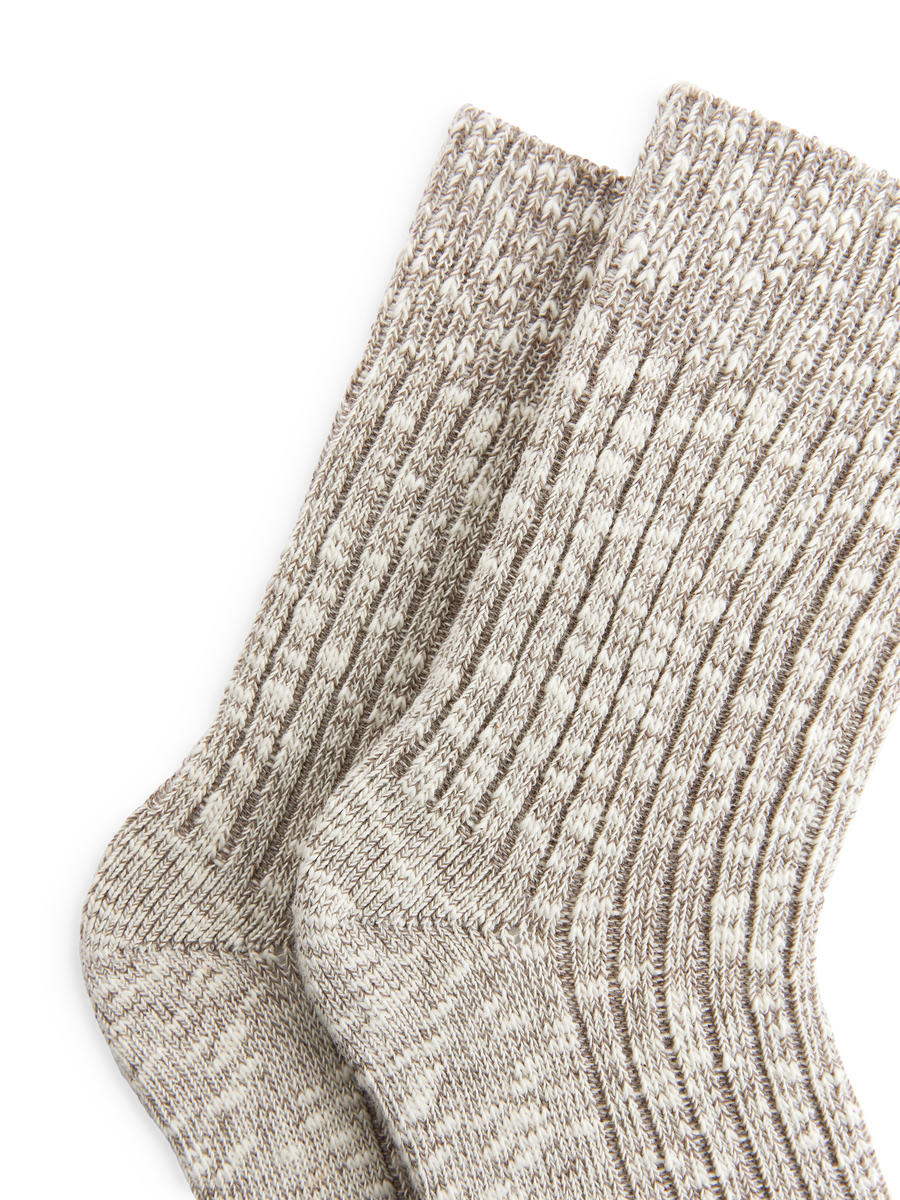 Grobe Stricksocken-#65594F-11429