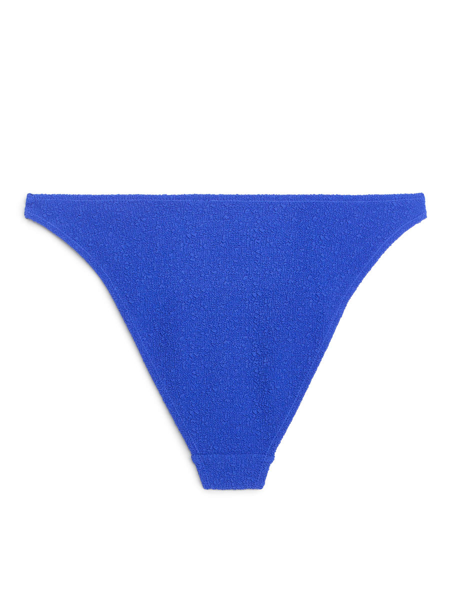 High-Waist Textured Bikini Briefs-#3B4EA3-7926