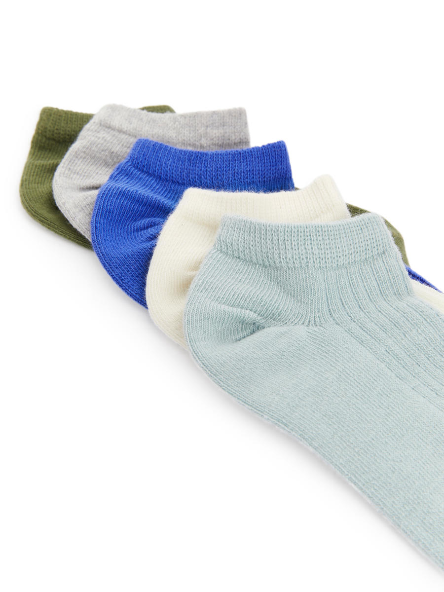 Sneaker Socks, 5 Pairs-#A6B8BA-11747