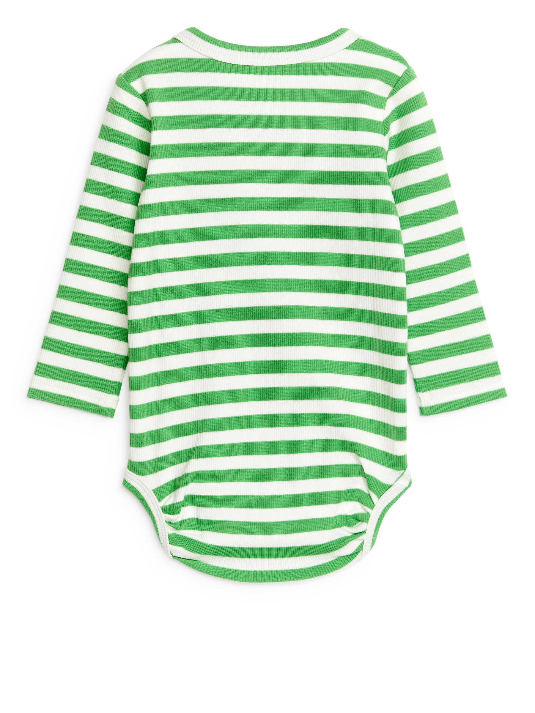 Ribbed Long-Sleeve Bodysuit - Green/White - Slim fit - Children - StillMedia/DescriptiveStillLife - 2