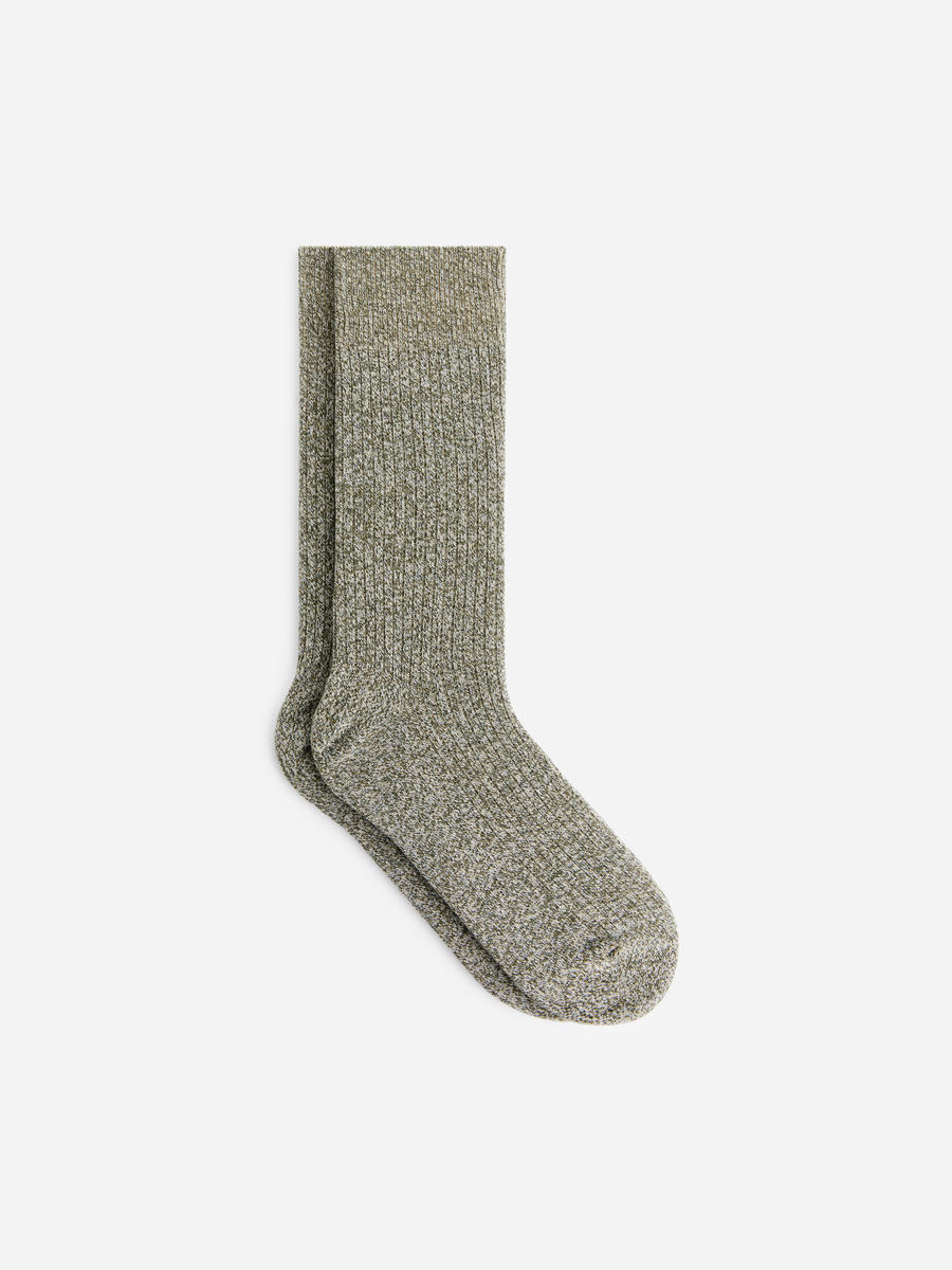 Supima Cotton Rib Socks-Green-0633369046