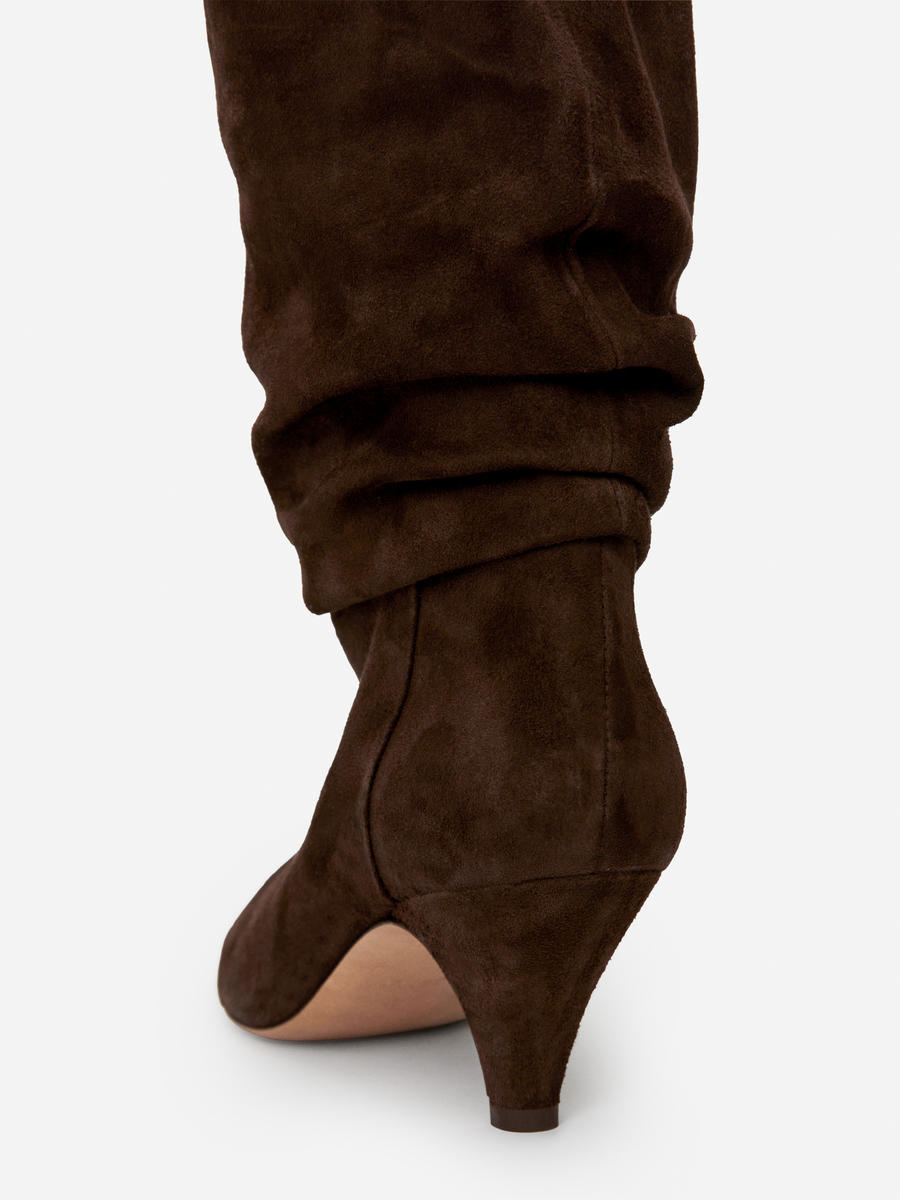 Slouchy Suede Boots-#52453E-12536