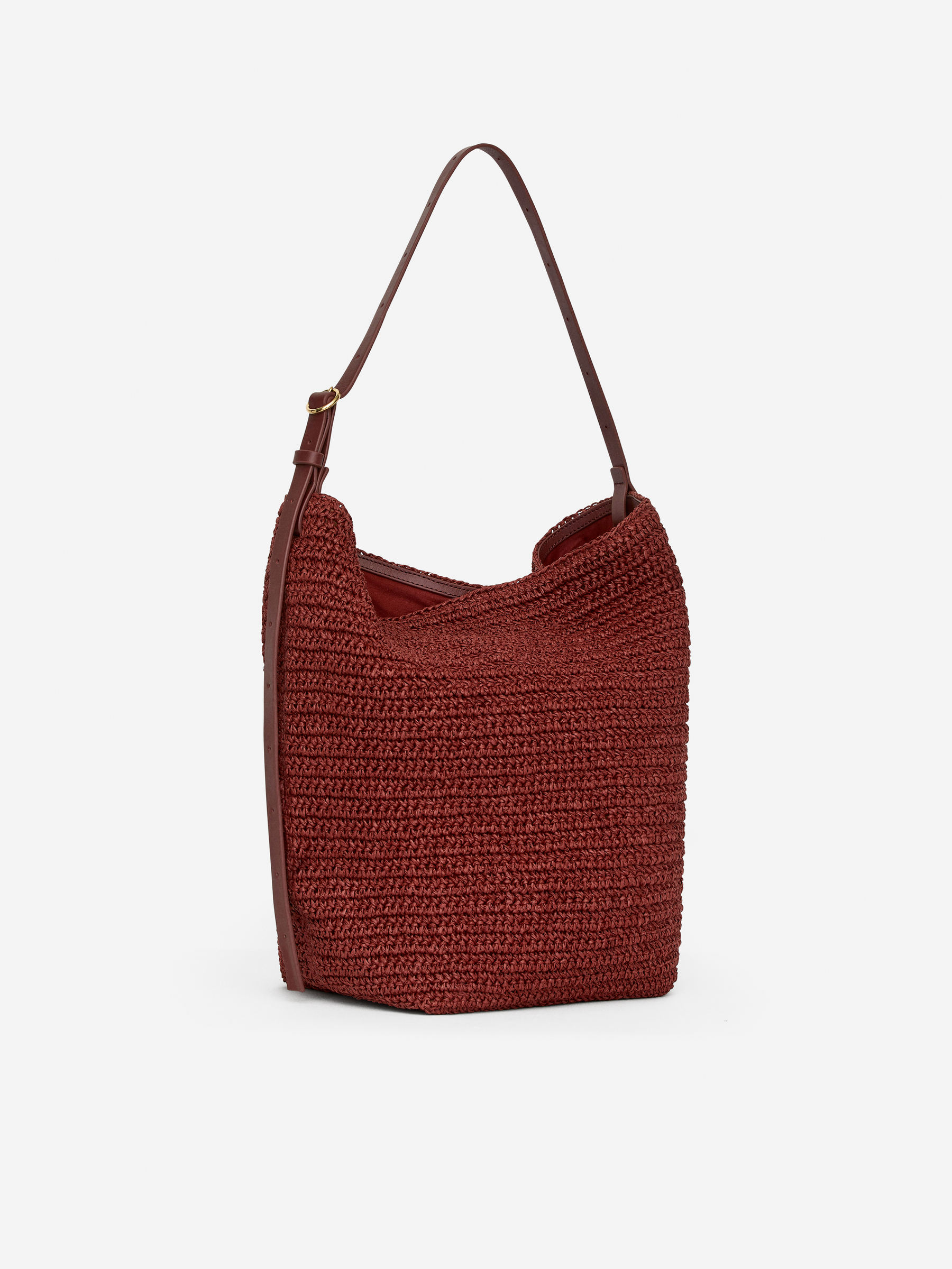 Lined Straw Bag - Reddish Brown - Women - StillMedia/DescriptiveStillLife - 1