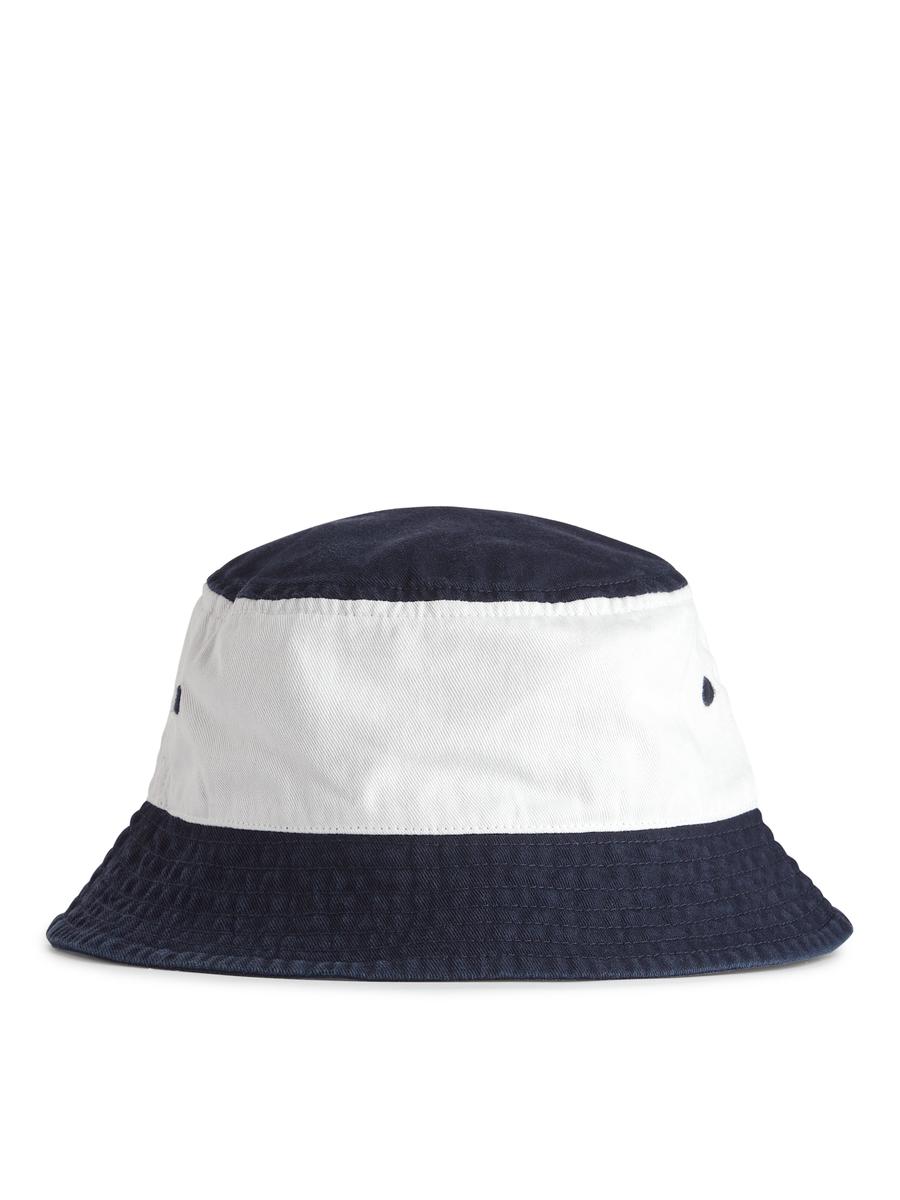 Colour-Blocked Bucket Hat - Dark Blue/White - Children - 1151545001