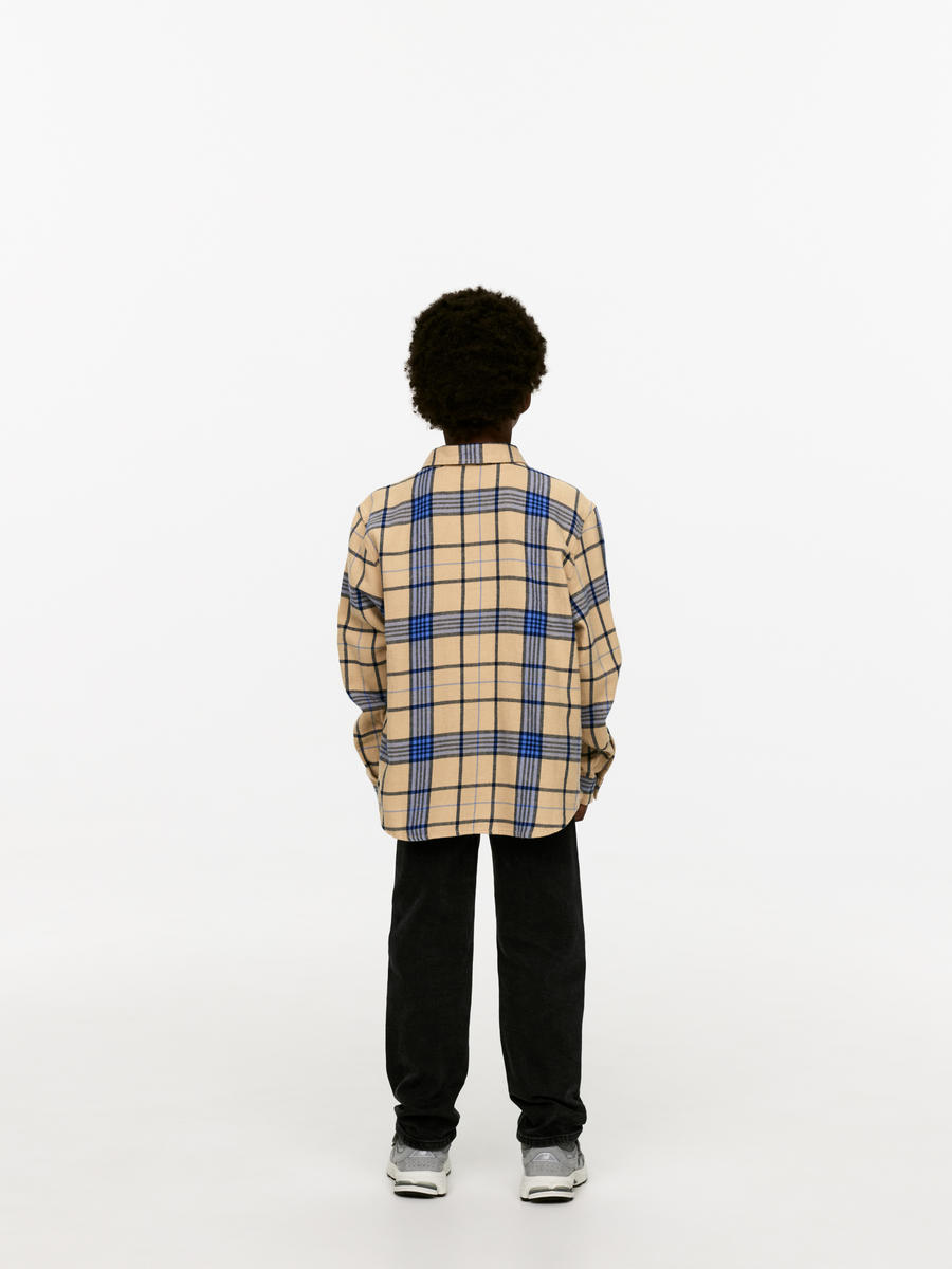 Checked Flannel Shirt-#C1AC93-12668