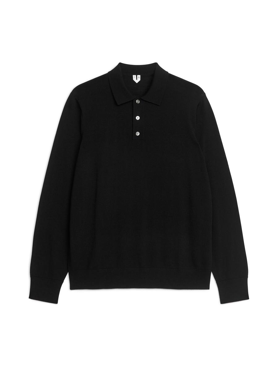 Merino Polo Jumper-#272628-9664