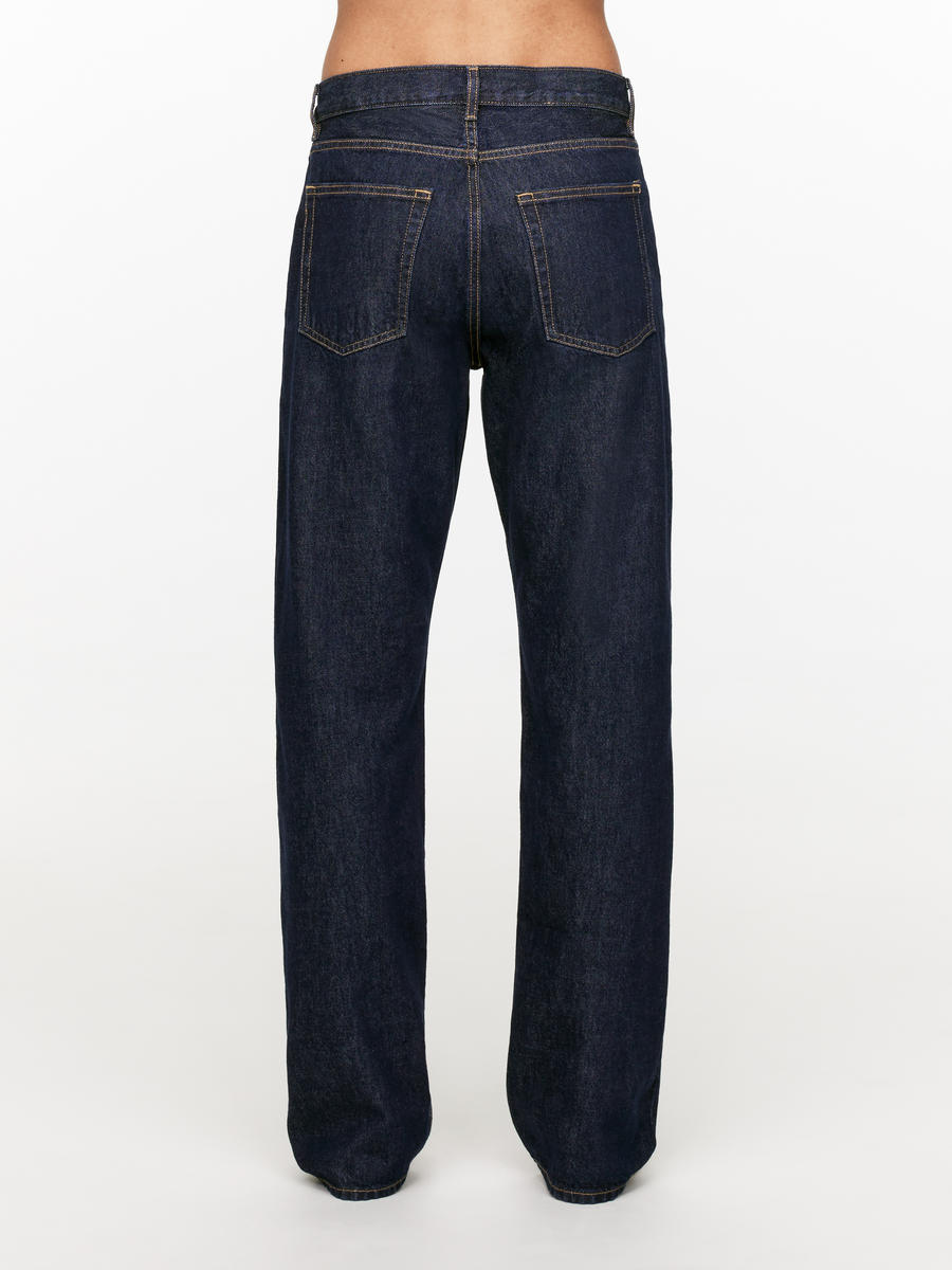 OCEAN Loose Straight Jeans-#3C404C-12001