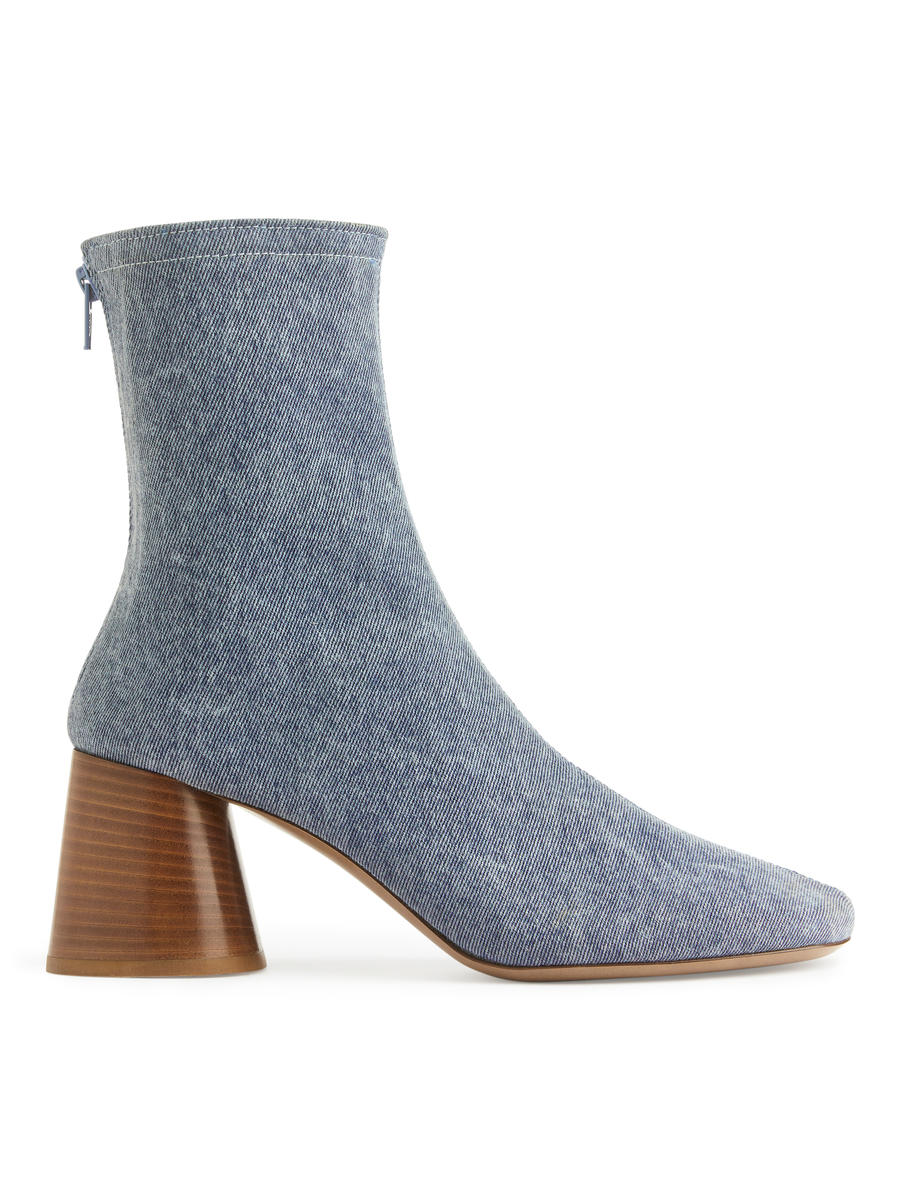 Sock Boots aus Denim - Blau - Women - 1186392001