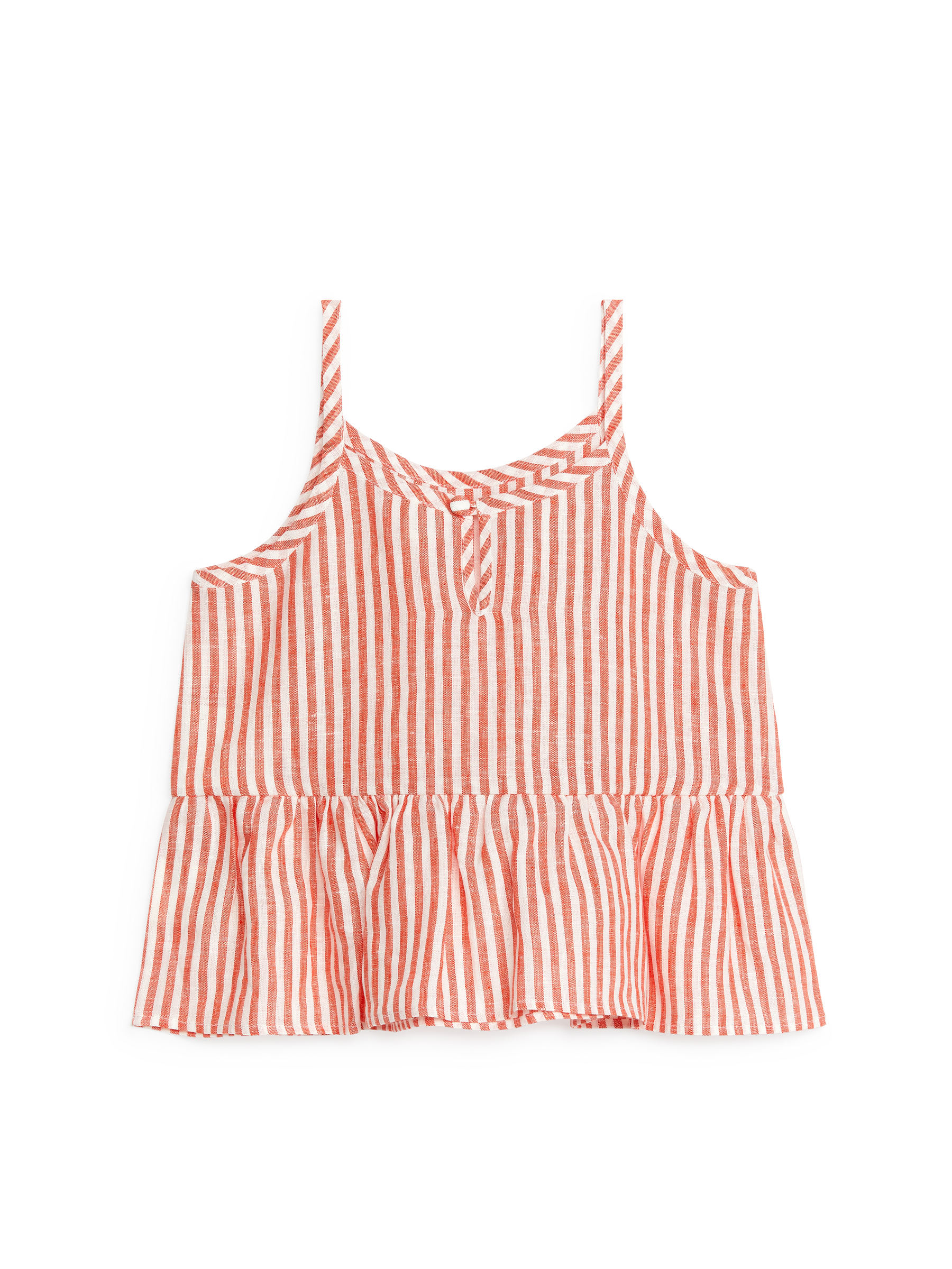 Topp i linne med smala axelband - Röd/vit - Regular fit - Children - StillMedia/DescriptiveStillLife - 2