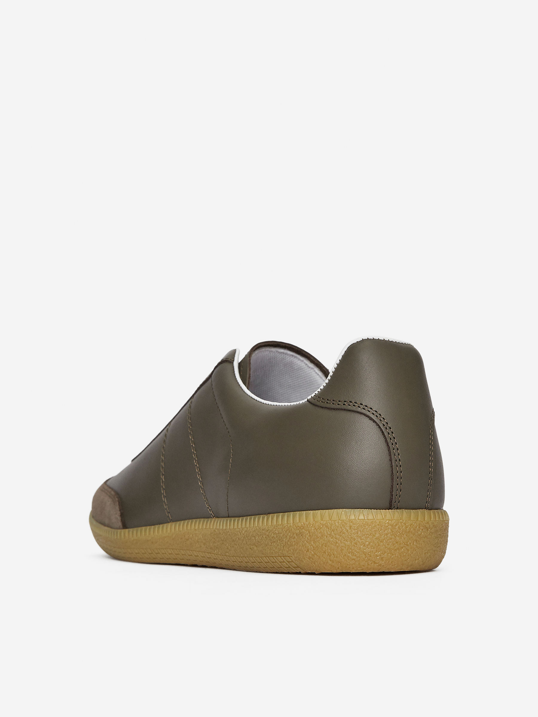 Leather Trainers - Khaki Green - Men - StillMedia/DescriptiveStillLife - 3