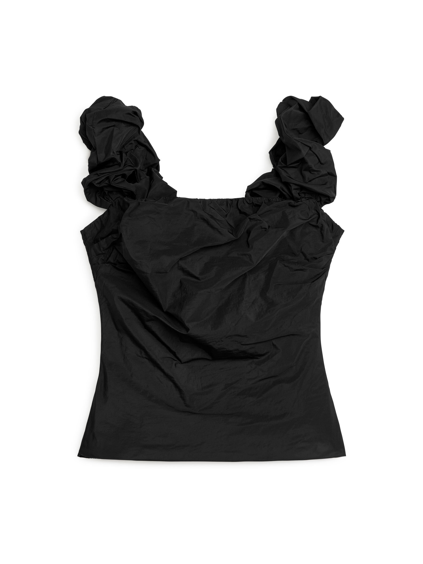 Top tuba z marszczonej tafty - Czarny - Wąski fason - Women - StillMedia/DescriptiveStillLife - 1