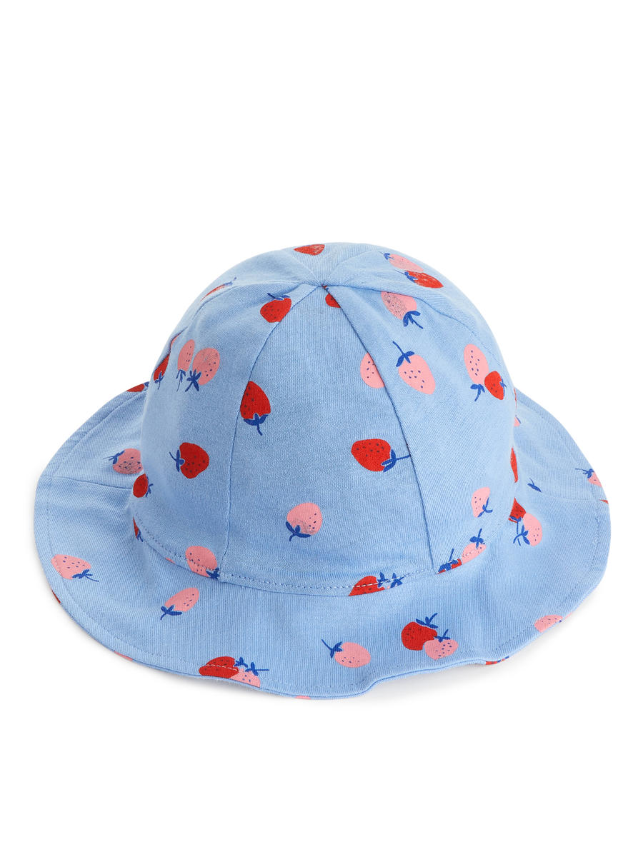 Cotton Sun Hat - Light Blue/Strawberries - Children - 1231706001