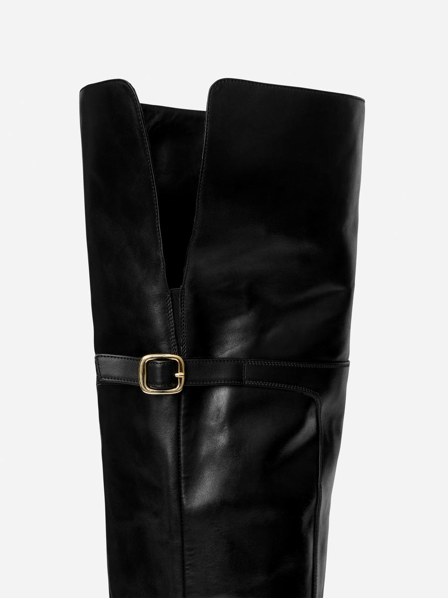 Over-The-Knee Leather Boots-#272628-13008