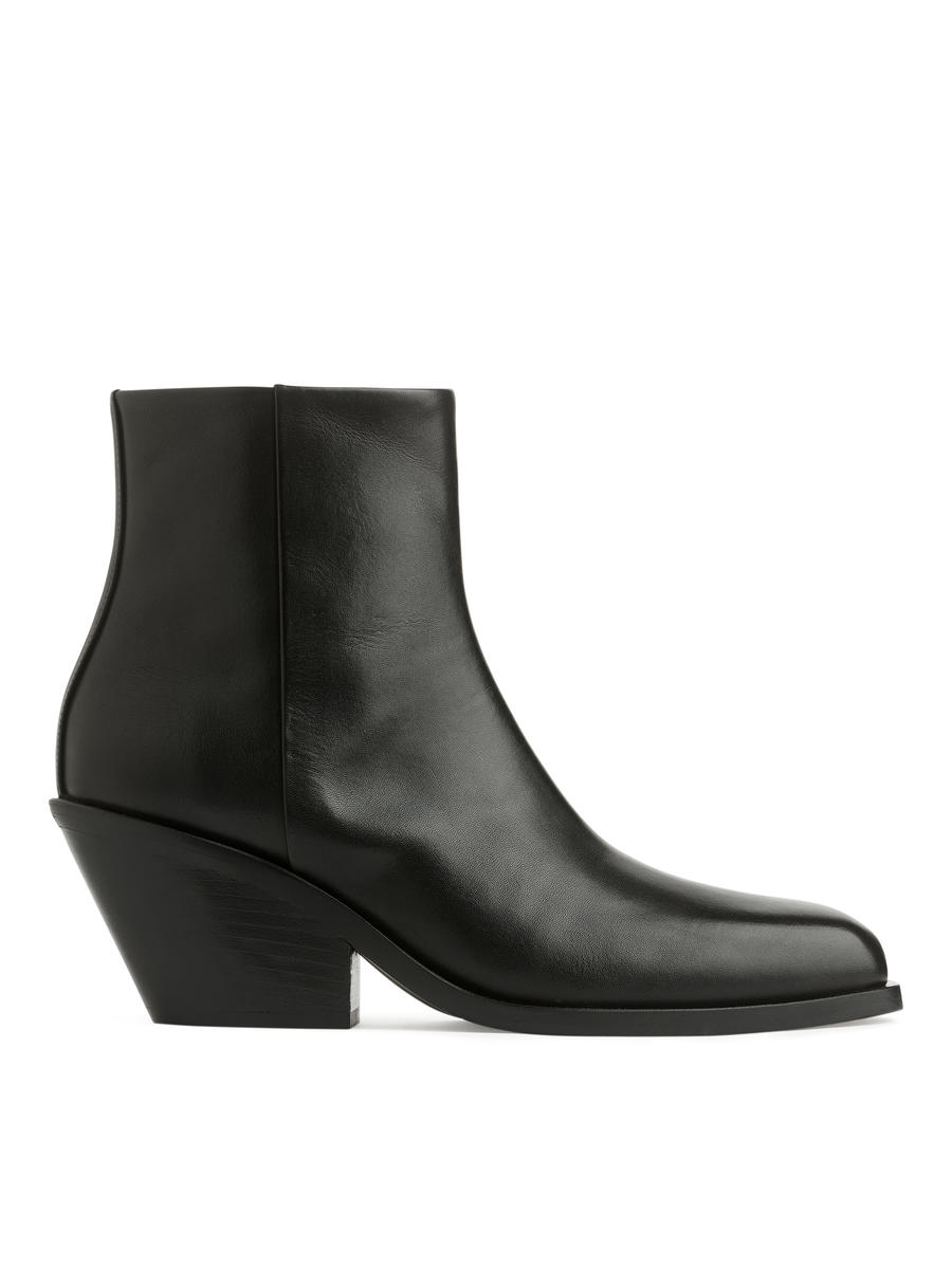 Leather Ankle Boots-#272628-5716