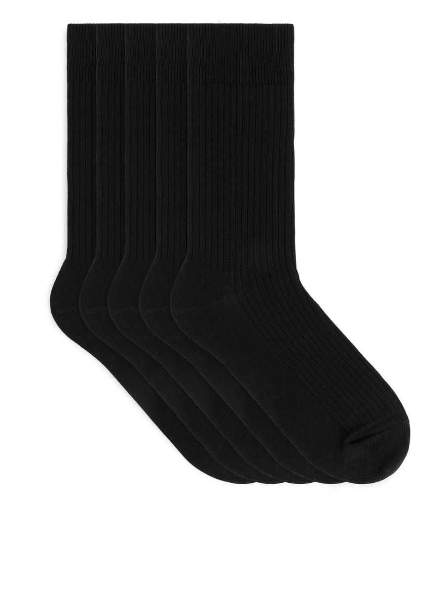 Gerippte Socken aus Supima-Baumwolle, 5er-Pack-#272628-1554