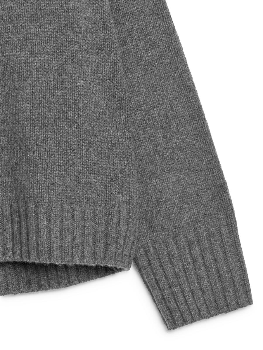 Dicker Pullover aus Kaschmir und Wolle-#6A6C6F-12954