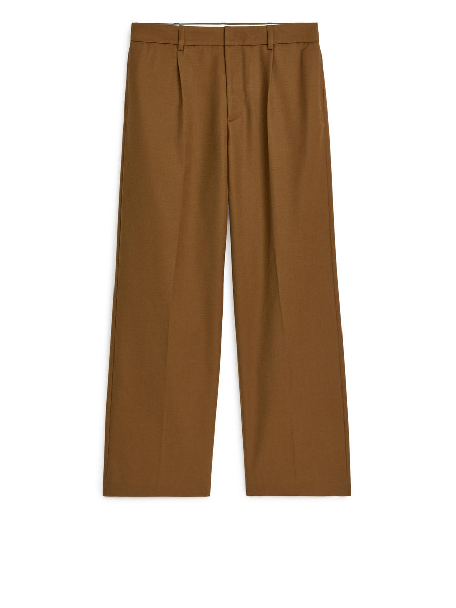 Wide Wool-Blend Trousers-#68513C-5668